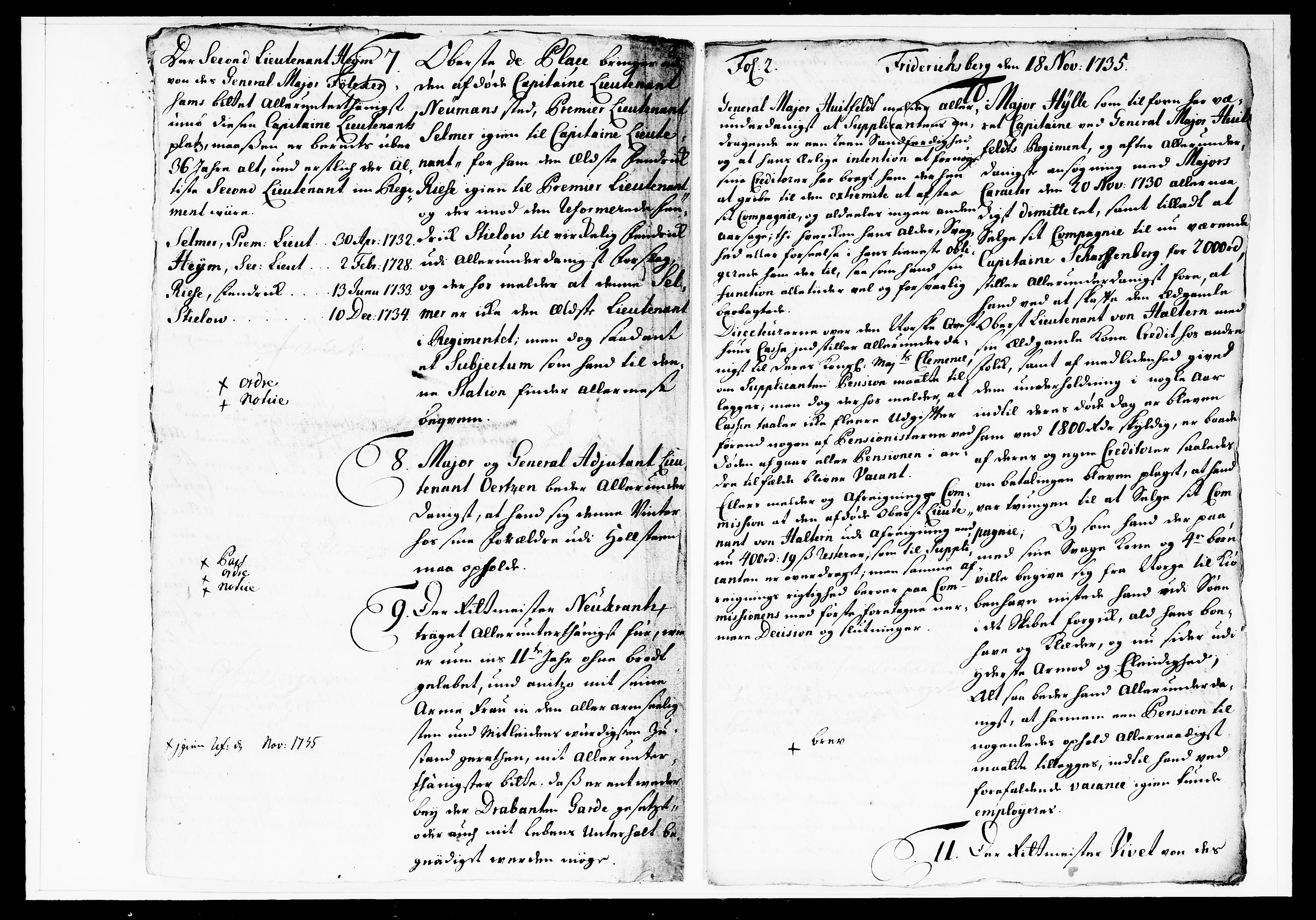 Krigskollegiet, Krigskancelliet, DRA/A-0006/-/1122-1129: Refererede sager, 1735, p. 533