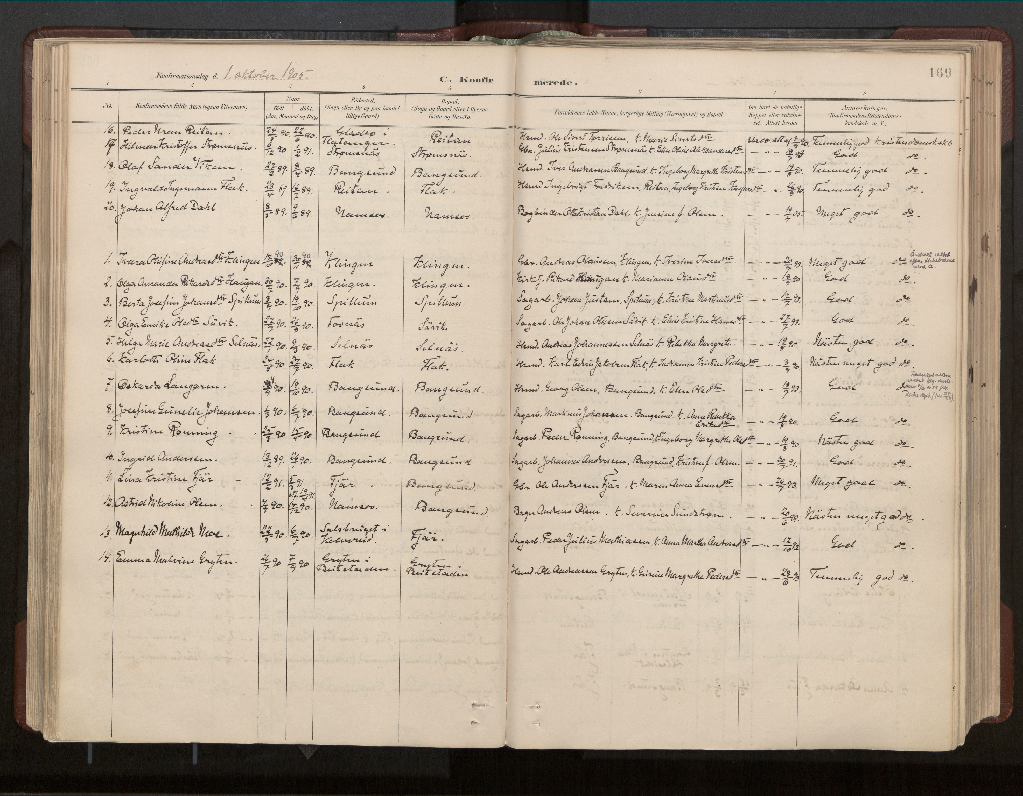 Ministerialprotokoller, klokkerbøker og fødselsregistre - Nord-Trøndelag, SAT/A-1458/770/L0589: Parish register (official) no. 770A03, 1887-1929, p. 169