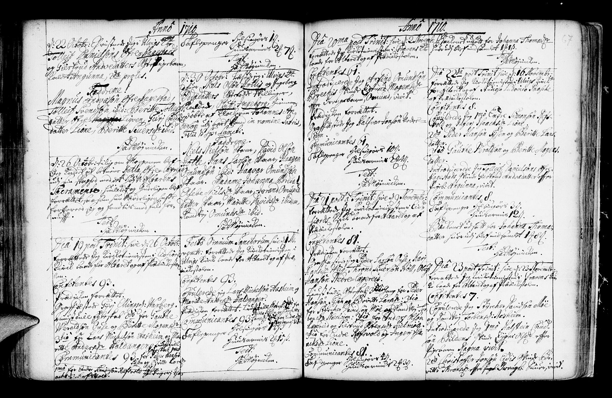 Ulvik sokneprestembete, SAB/A-78801/H/Haa: Parish register (official) no.  A 3, 1706-1715, p. 67