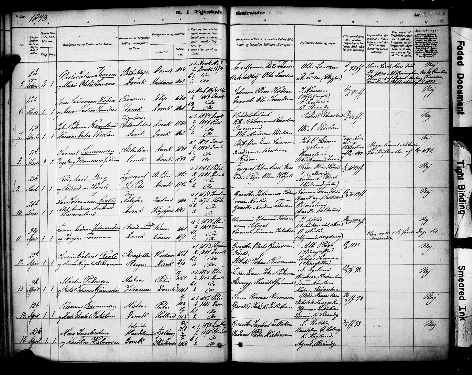 Domkirken sokneprestkontor, AV/SAST-A-101812/001/30/30BA/L0029: Parish register (official) no. A 28, 1878-1904, p. 92