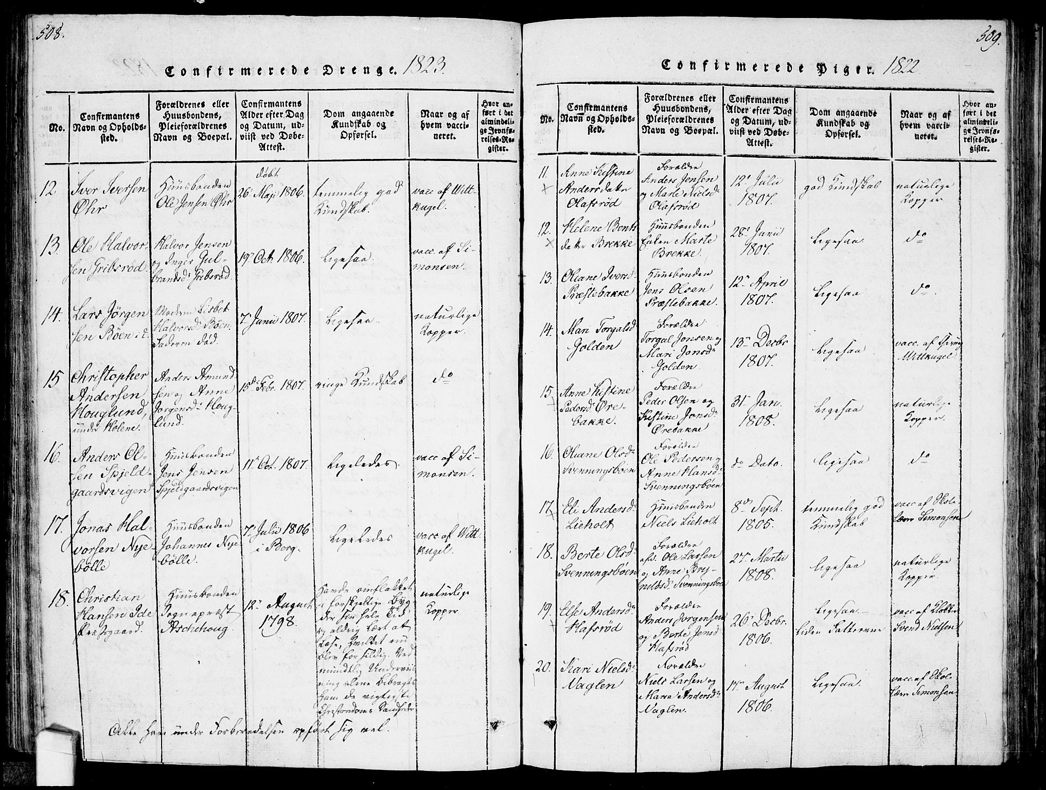 Idd prestekontor Kirkebøker, AV/SAO-A-10911/F/Fc/L0002: Parish register (official) no. III 2, 1815-1831, p. 508-509