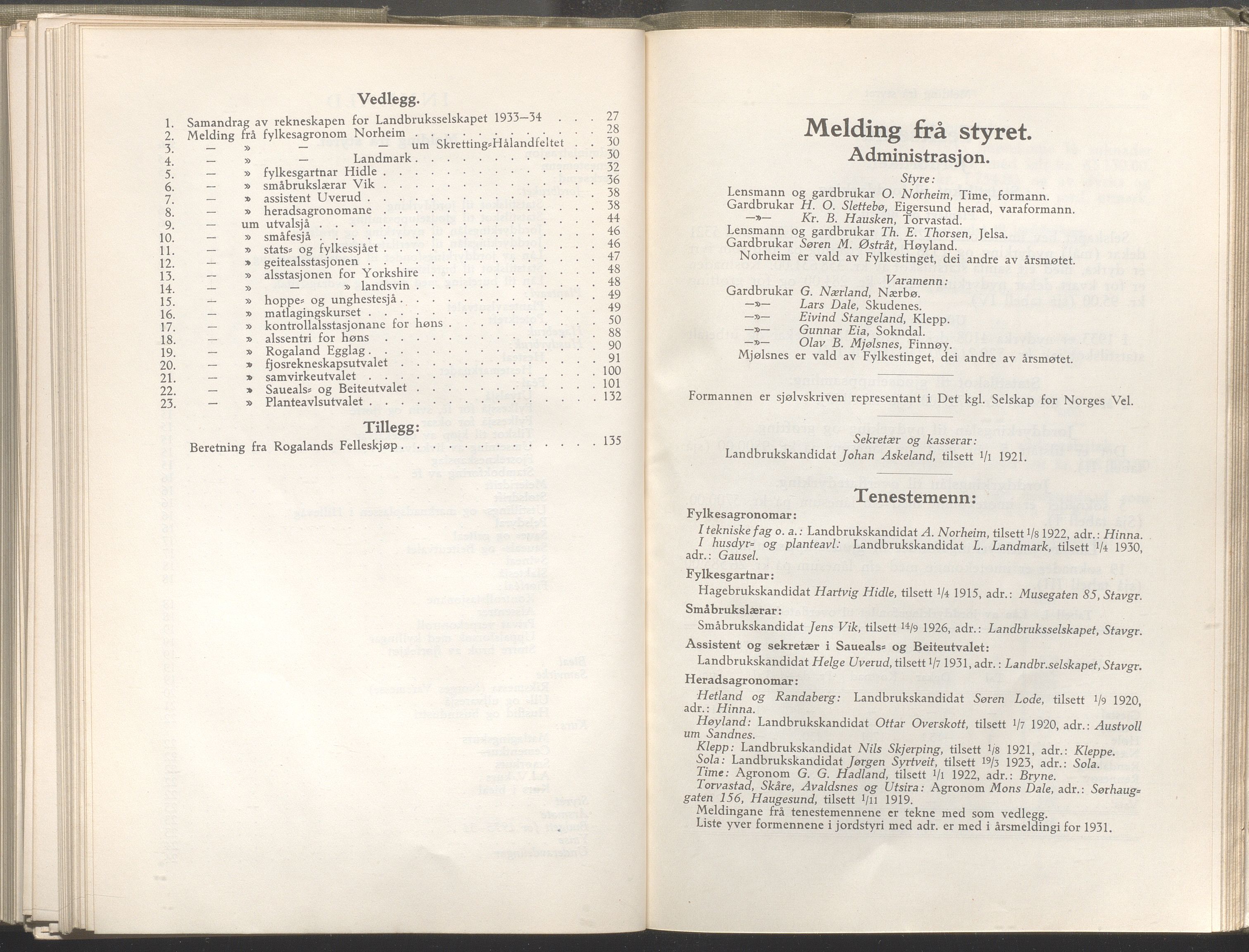 Rogaland fylkeskommune - Fylkesrådmannen , IKAR/A-900/A/Aa/Aaa/L0053: Møtebok , 1934, p. 4-5