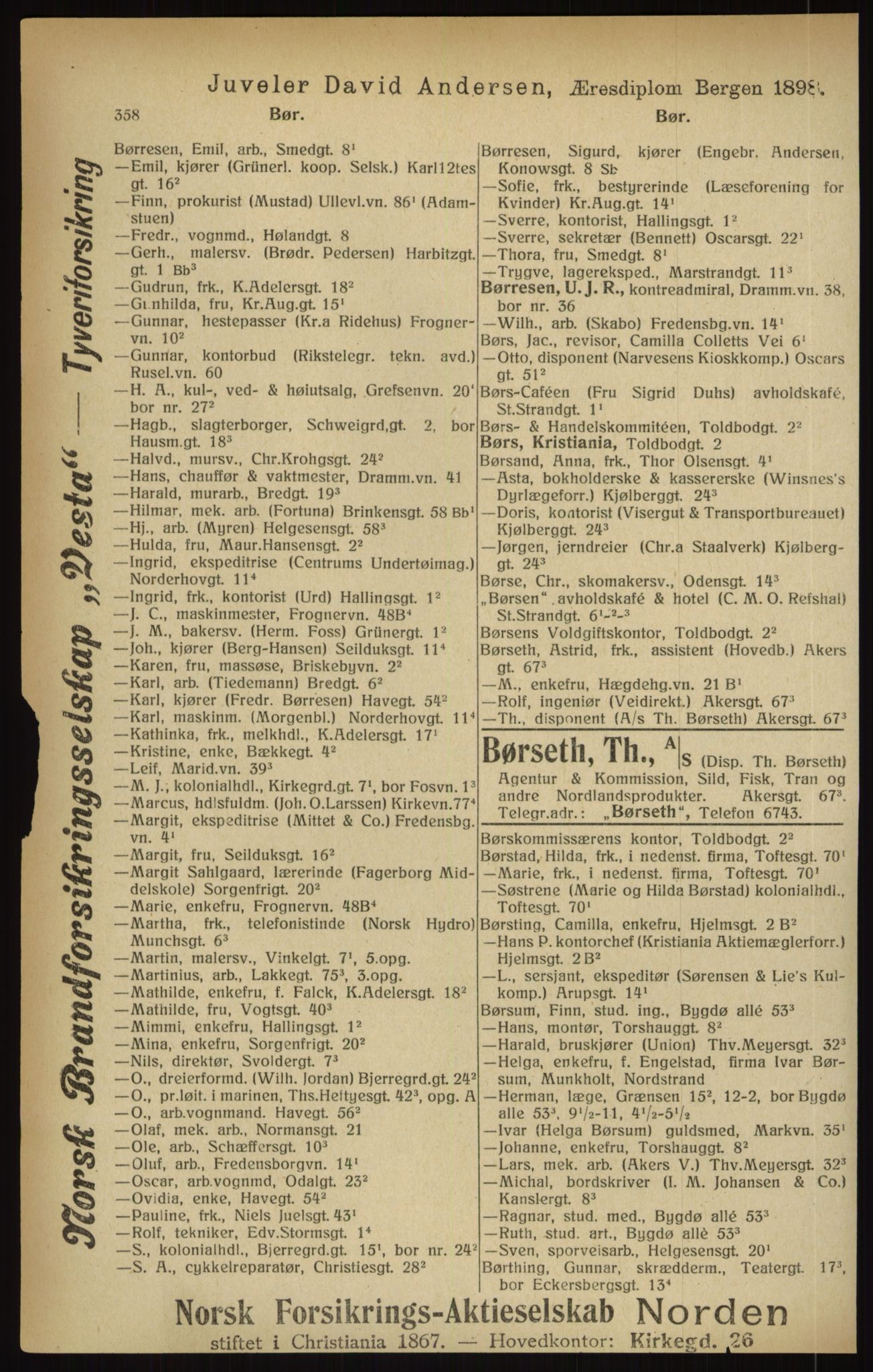 Kristiania/Oslo adressebok, PUBL/-, 1916, p. 358
