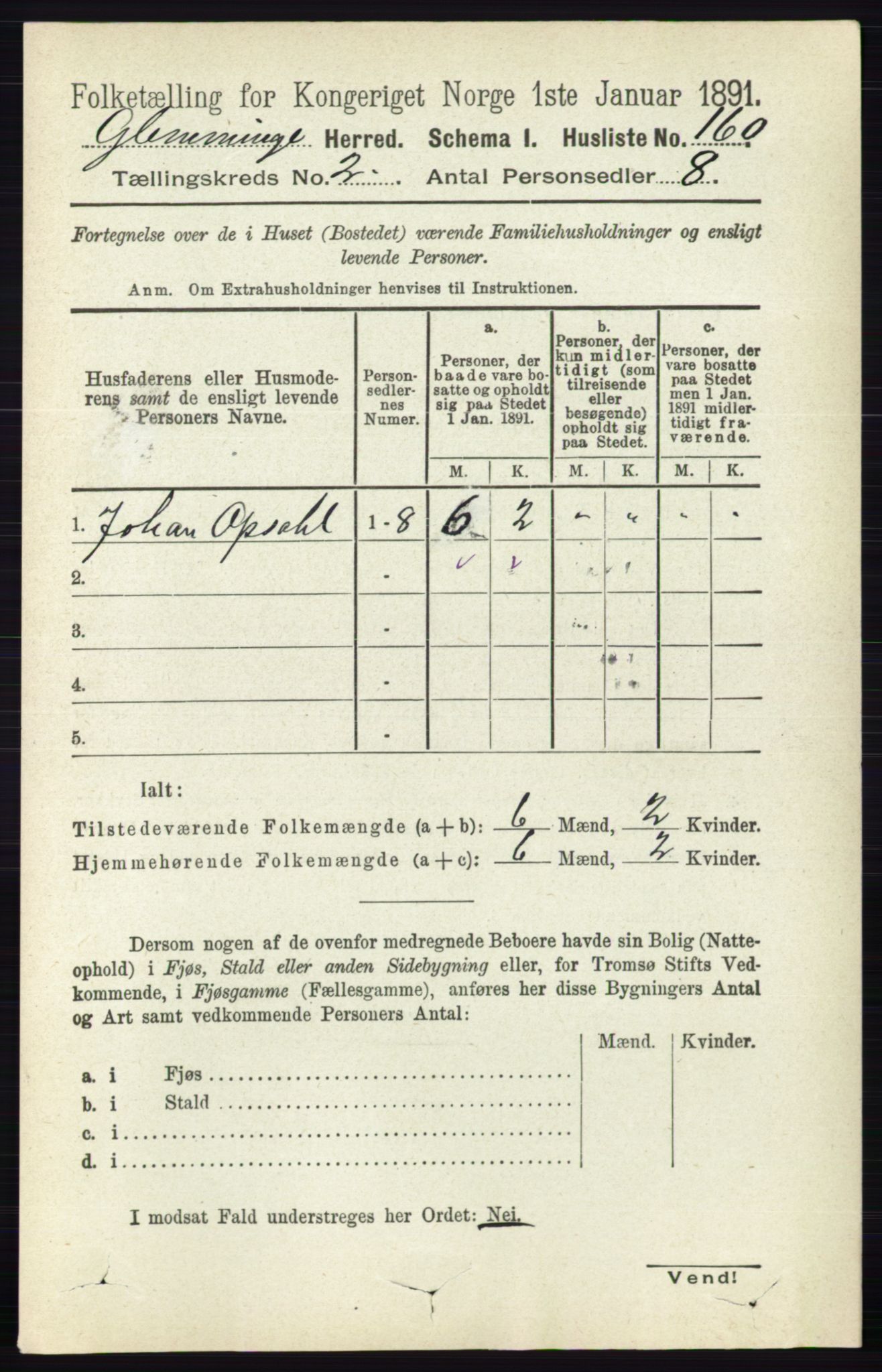 RA, 1891 census for 0132 Glemmen, 1891, p. 578