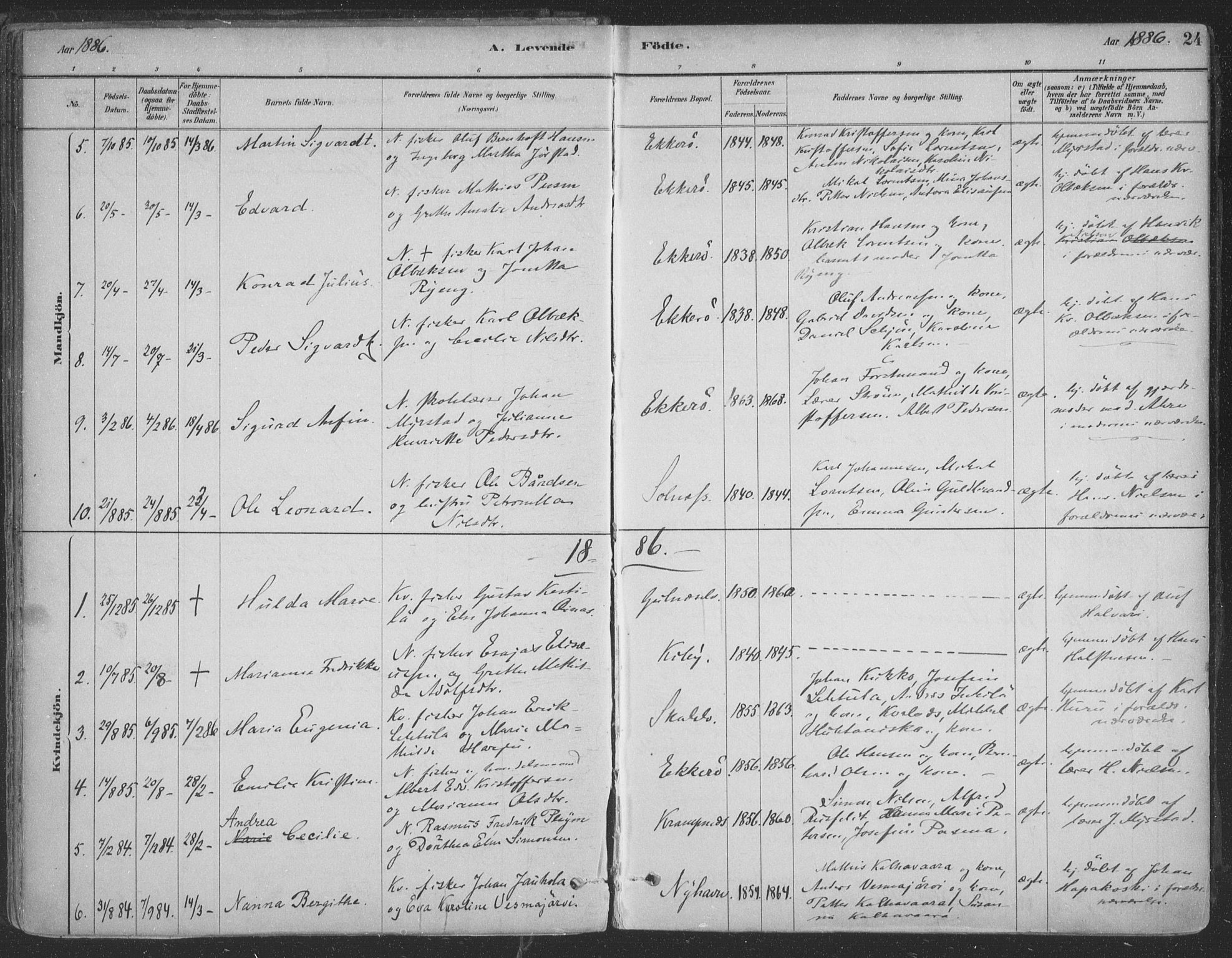 Vadsø sokneprestkontor, SATØ/S-1325/H/Ha/L0009kirke: Parish register (official) no. 9, 1881-1917, p. 24