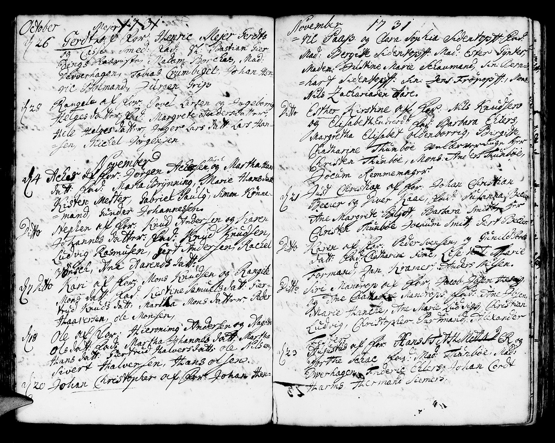 Korskirken sokneprestembete, AV/SAB-A-76101/H/Haa/L0004: Parish register (official) no. A 4, 1720-1750, p. 106