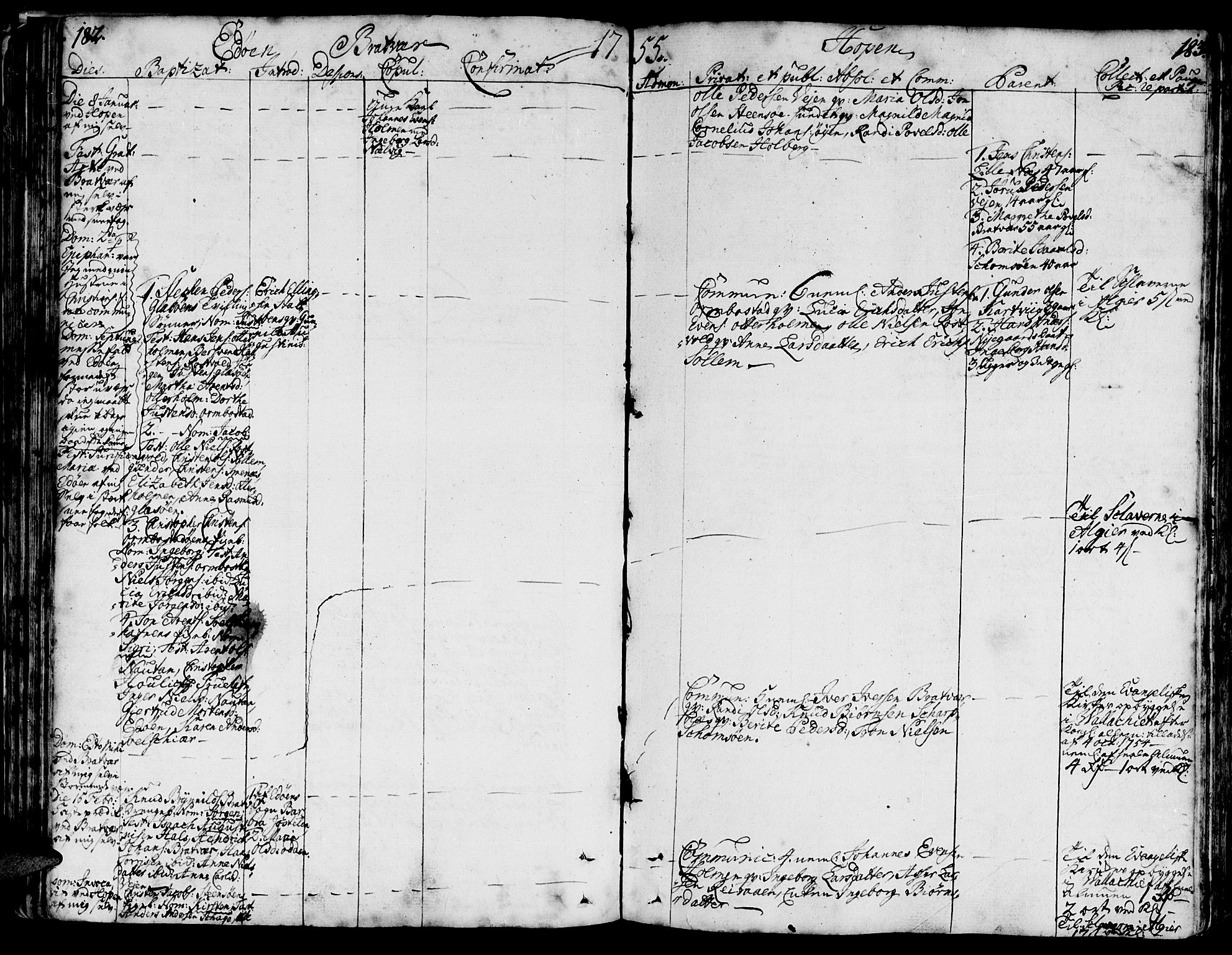 Ministerialprotokoller, klokkerbøker og fødselsregistre - Møre og Romsdal, AV/SAT-A-1454/581/L0931: Parish register (official) no. 581A01, 1751-1765, p. 182-183