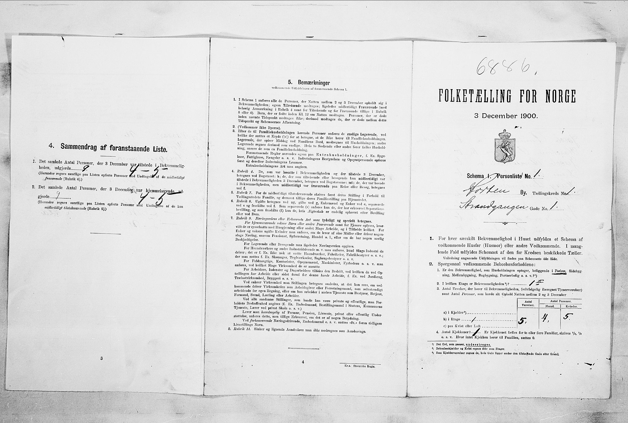 RA, 1900 census for Horten, 1900, p. 38