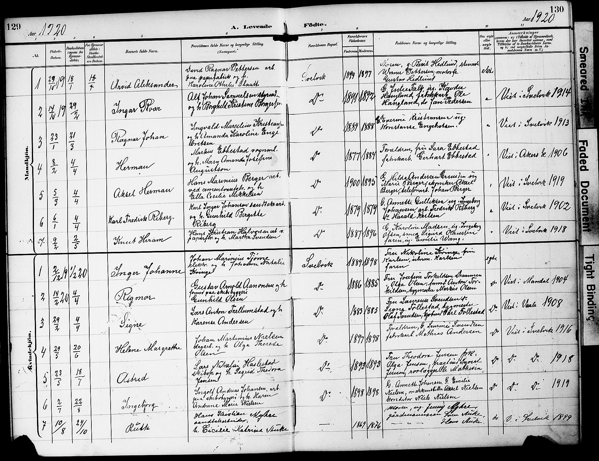 Strømm kirkebøker, AV/SAKO-A-322/G/Gb/L0002: Parish register (copy) no. II 2, 1897-1928, p. 129-130