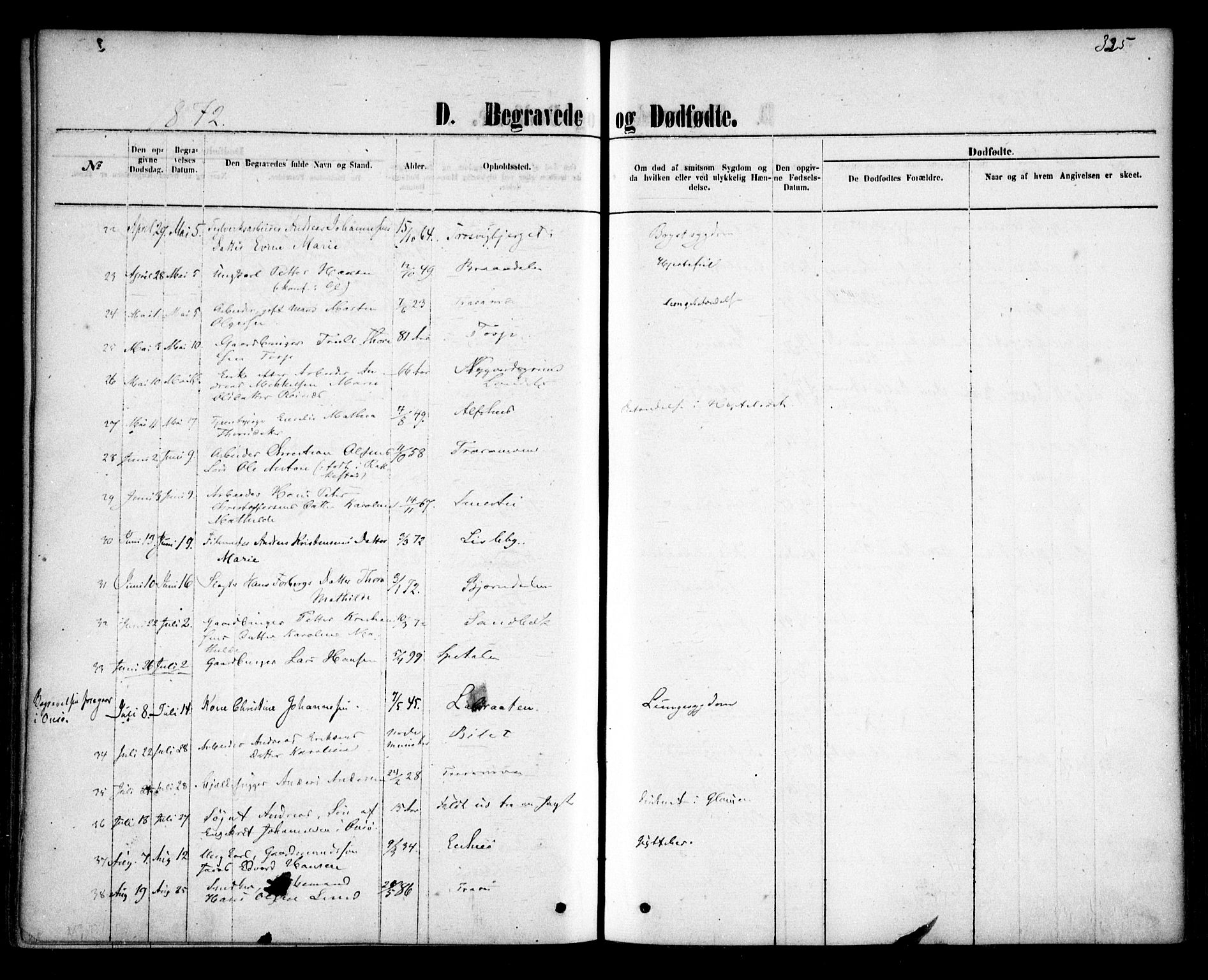 Glemmen prestekontor Kirkebøker, AV/SAO-A-10908/F/Fa/L0009: Parish register (official) no. 9, 1871-1878, p. 325