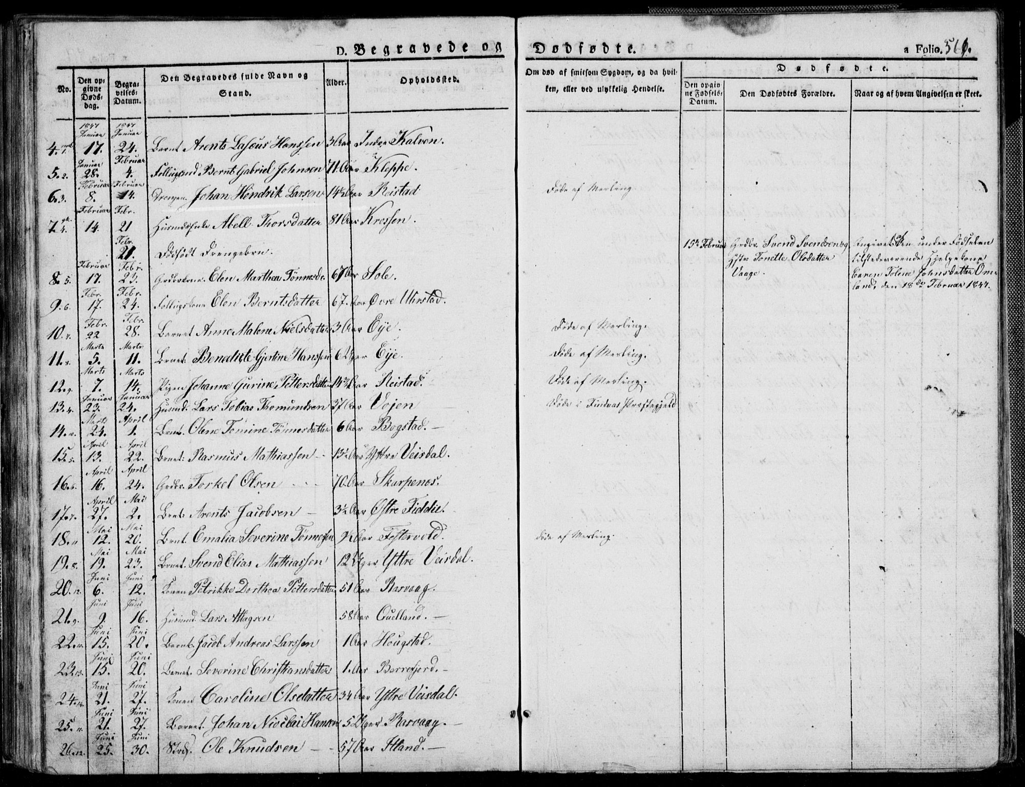 Flekkefjord sokneprestkontor, SAK/1111-0012/F/Fb/Fbb/L0002: Parish register (copy) no. B 2b, 1831-1866, p. 561