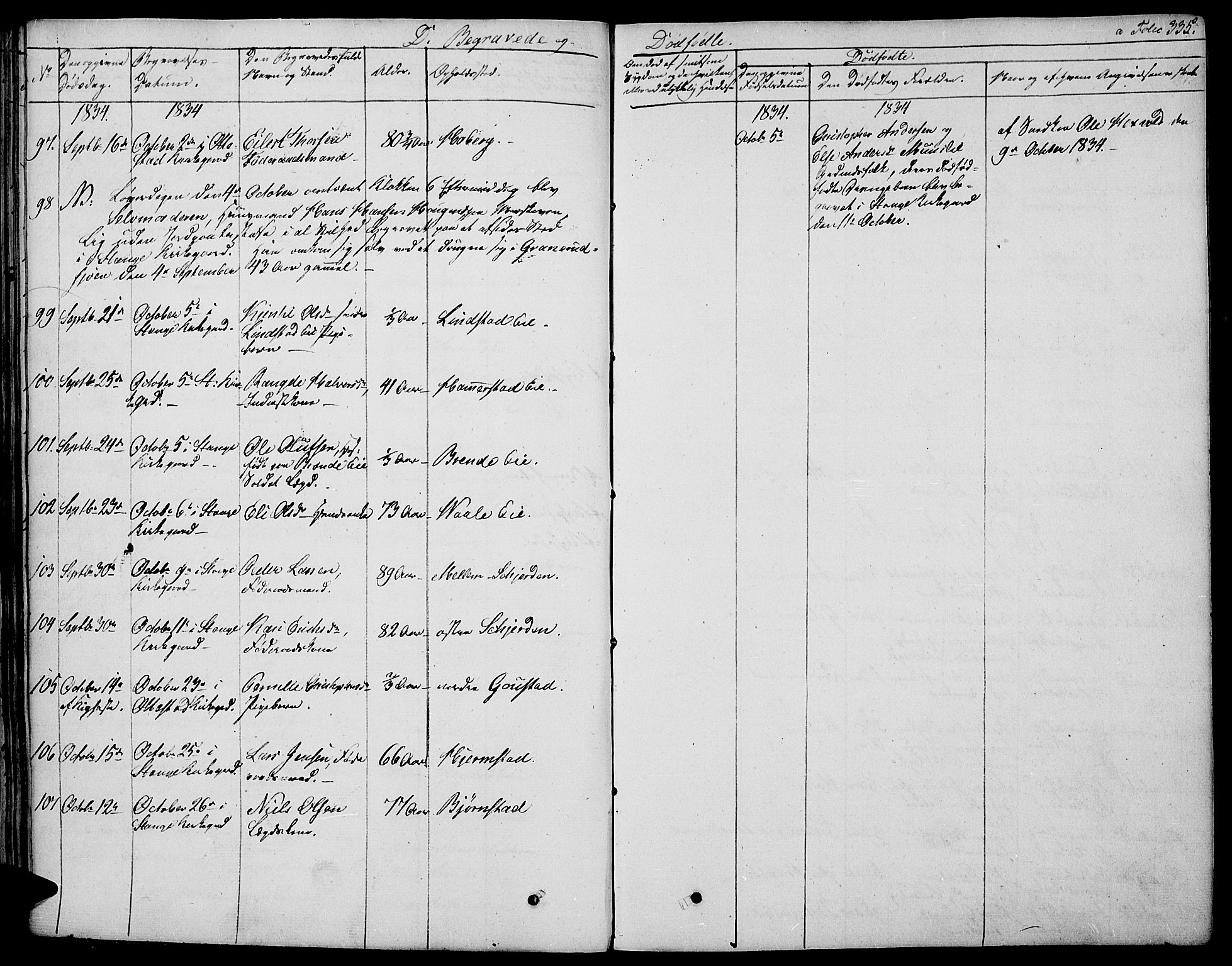 Stange prestekontor, AV/SAH-PREST-002/K/L0009: Parish register (official) no. 9, 1826-1835, p. 335