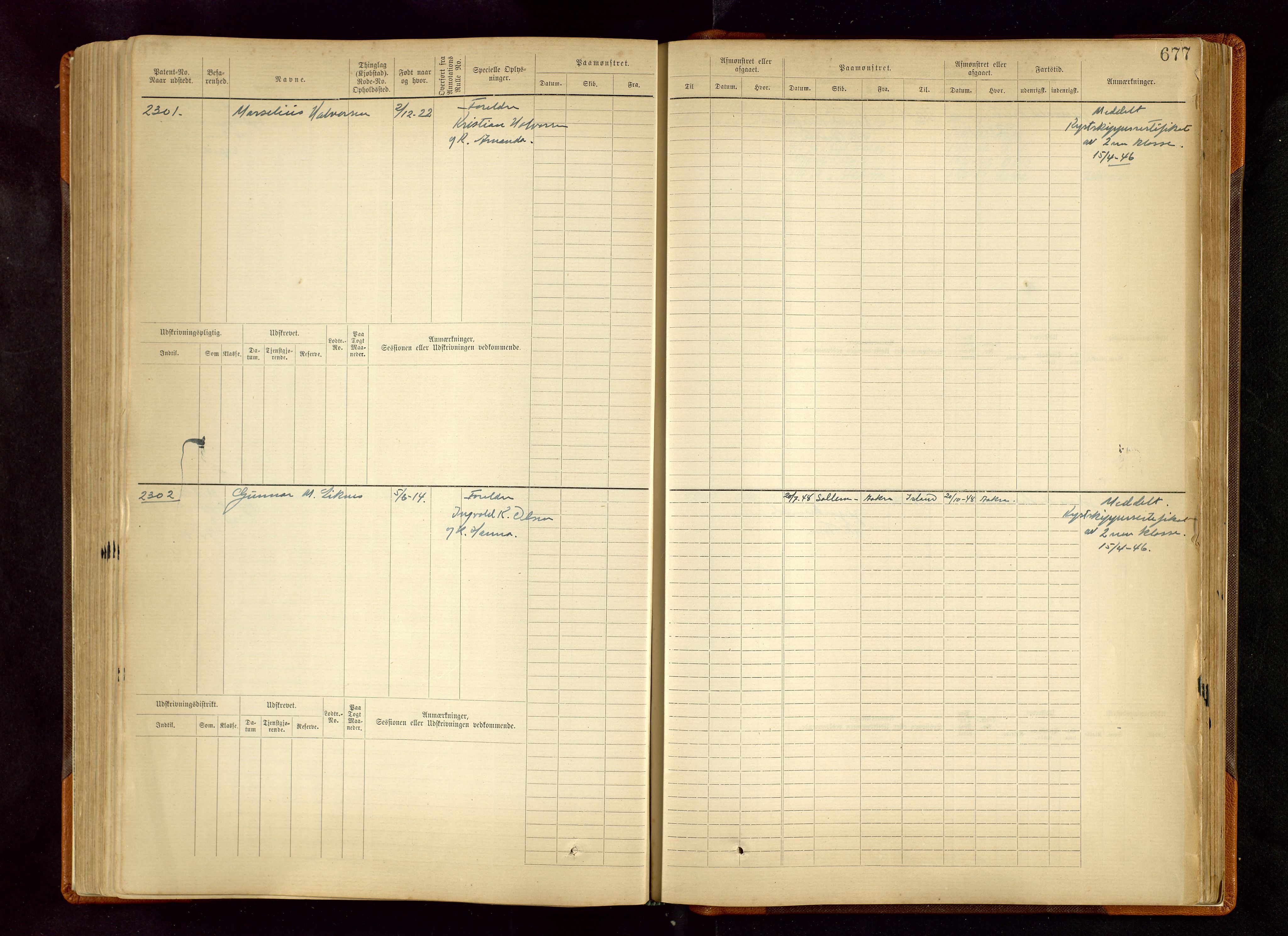 Haugesund sjømannskontor, SAST/A-102007/F/Fb/Fbb/L0003: Sjøfartsrulle Skudenes kretsnr. 965-2440, 1881-1948, p. 677