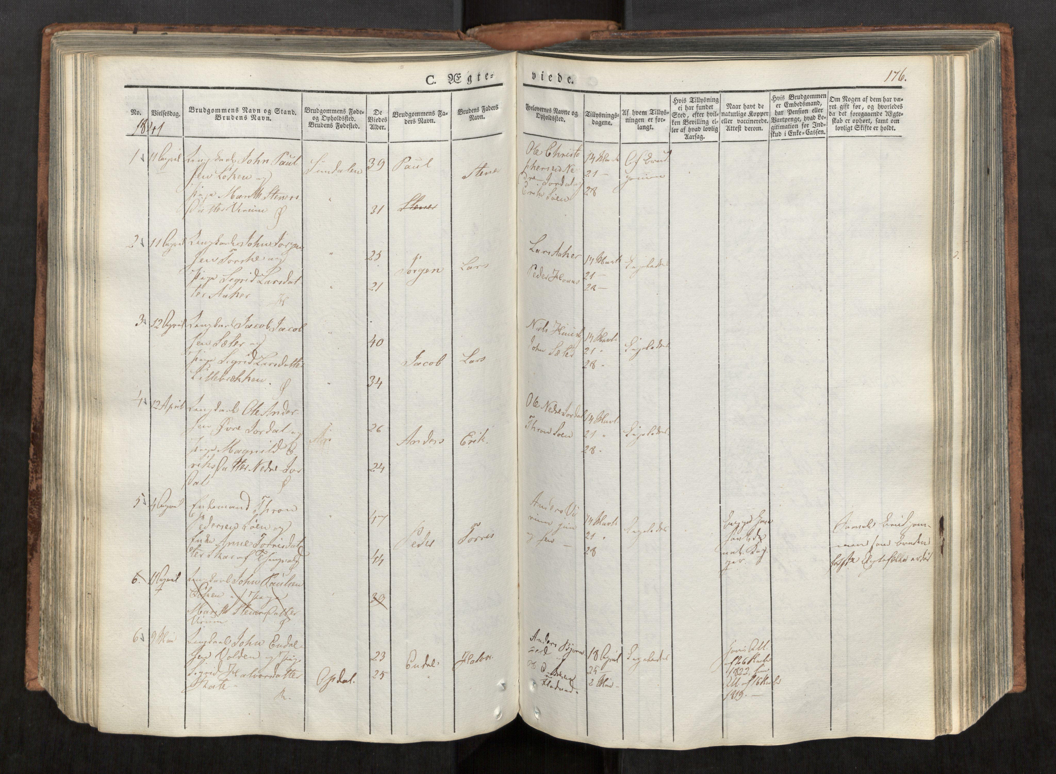 Ministerialprotokoller, klokkerbøker og fødselsregistre - Møre og Romsdal, SAT/A-1454/590/L1012: Parish register (official) no. 590A04, 1832-1846, p. 176