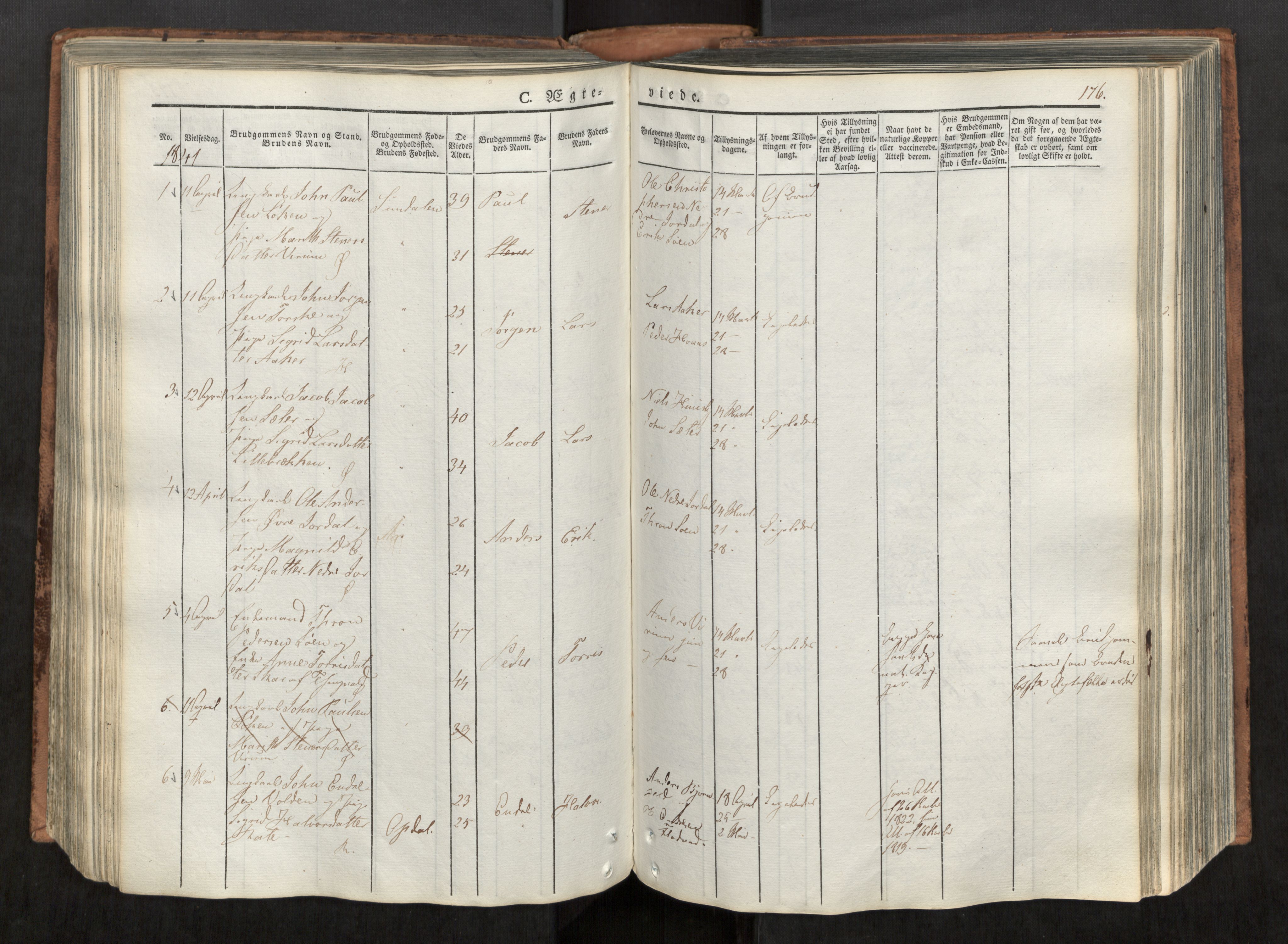 Ministerialprotokoller, klokkerbøker og fødselsregistre - Møre og Romsdal, AV/SAT-A-1454/590/L1012: Parish register (official) no. 590A04, 1832-1846, p. 176