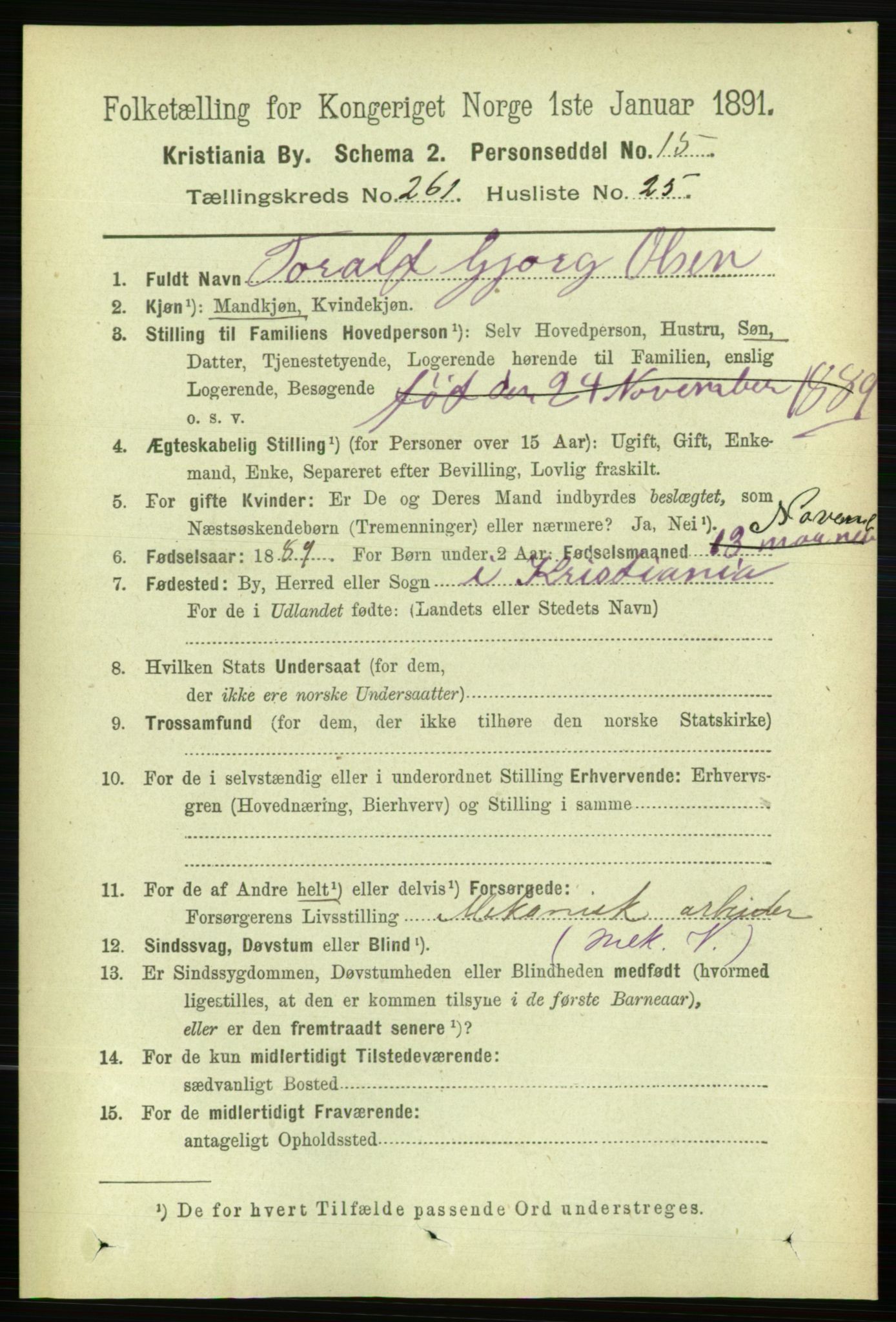 RA, 1891 census for 0301 Kristiania, 1891, p. 158673