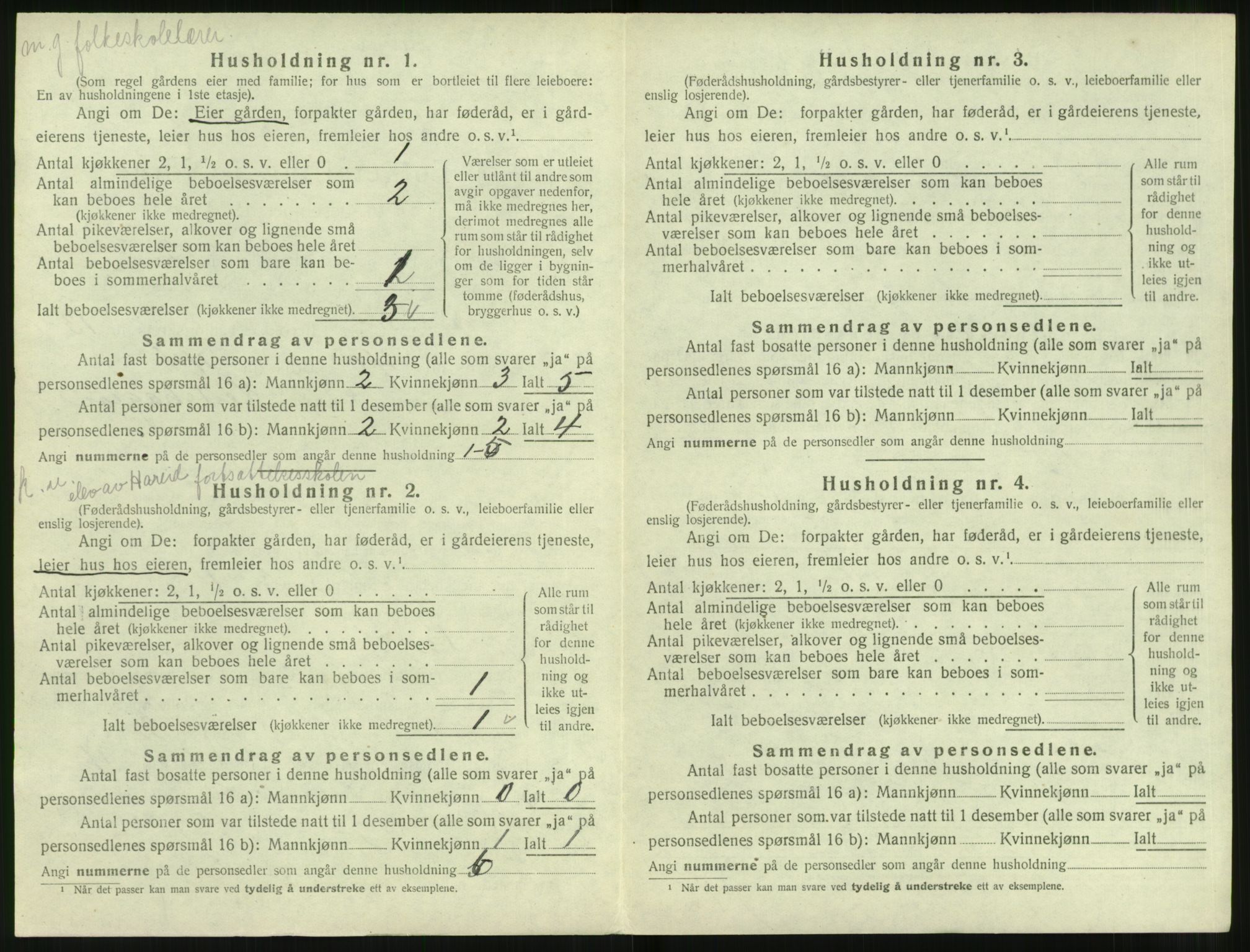 SAT, 1920 census for Hareid, 1920, p. 672