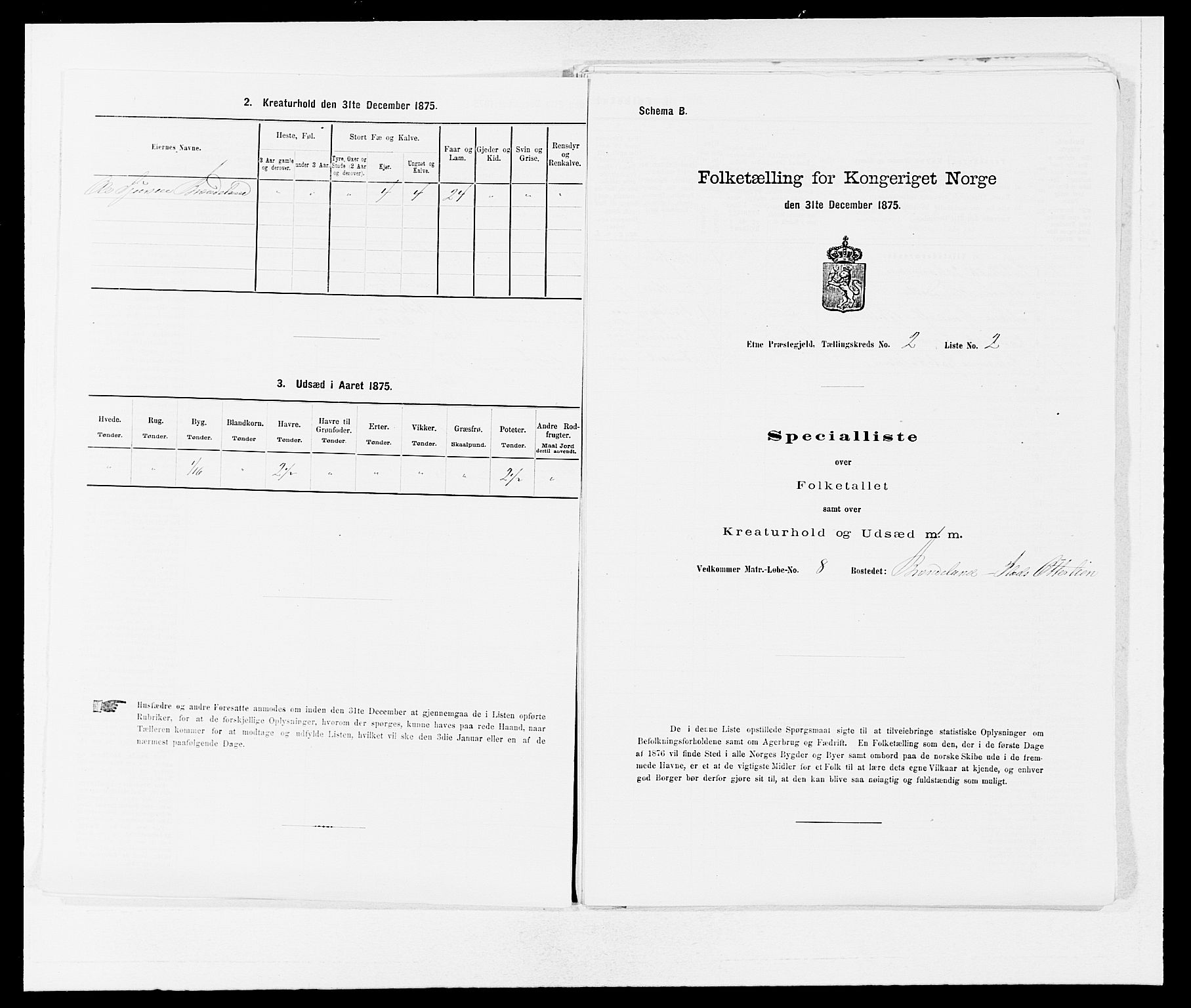 SAB, 1875 census for 1211P Etne, 1875, p. 71