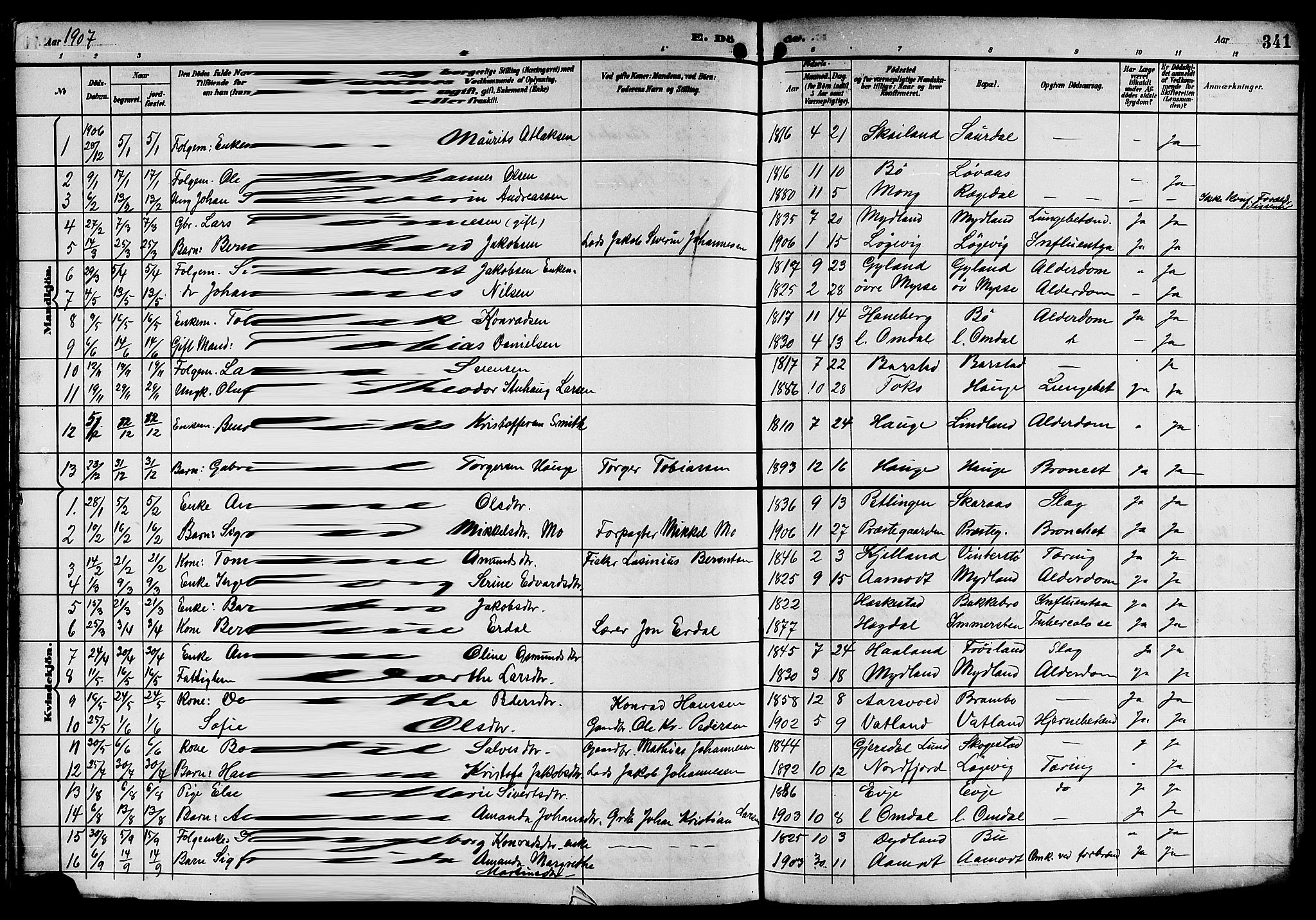 Sokndal sokneprestkontor, AV/SAST-A-101808: Parish register (copy) no. B 6, 1892-1907, p. 341
