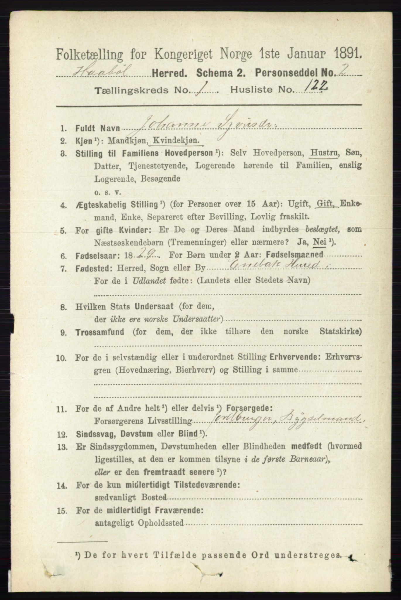 RA, 1891 census for 0138 Hobøl, 1891, p. 924