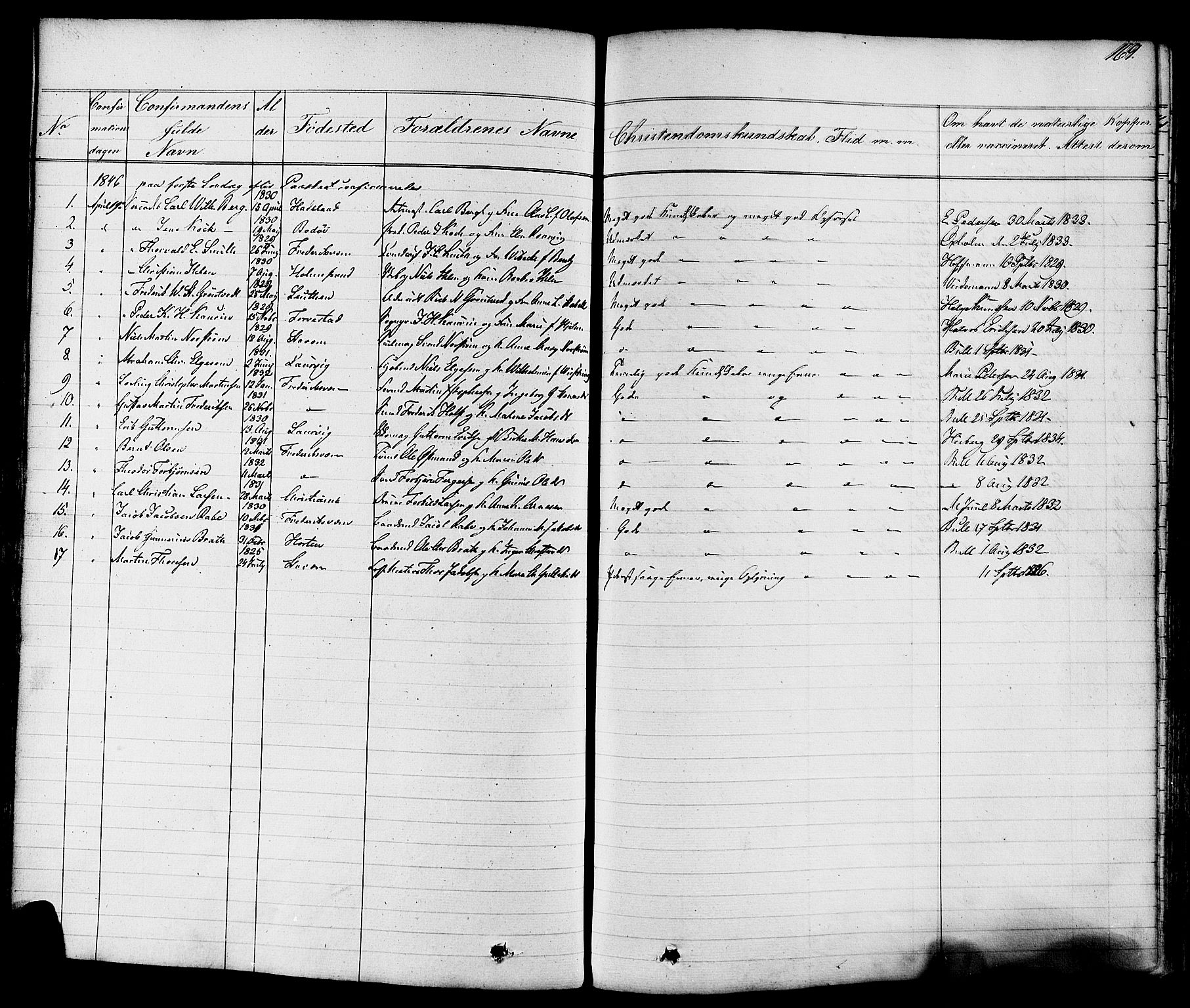 Stavern kirkebøker, SAKO/A-318/F/Fa/L0007: Parish register (official) no. 7, 1840-1877, p. 169