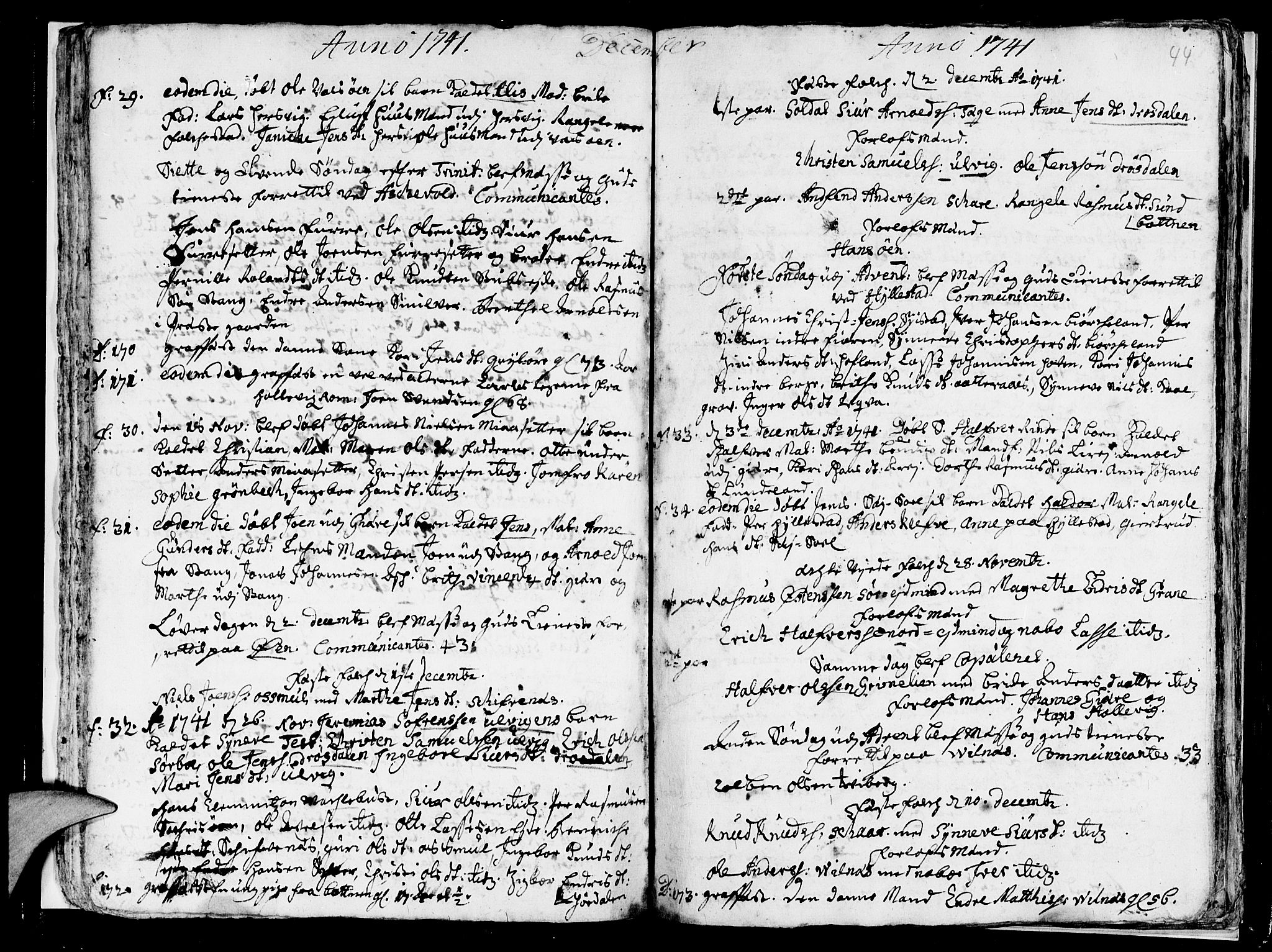 Askvoll sokneprestembete, AV/SAB-A-79501/H/Haa/Haaa/L0007: Parish register (official) no. A 7, 1739-1748, p. 44