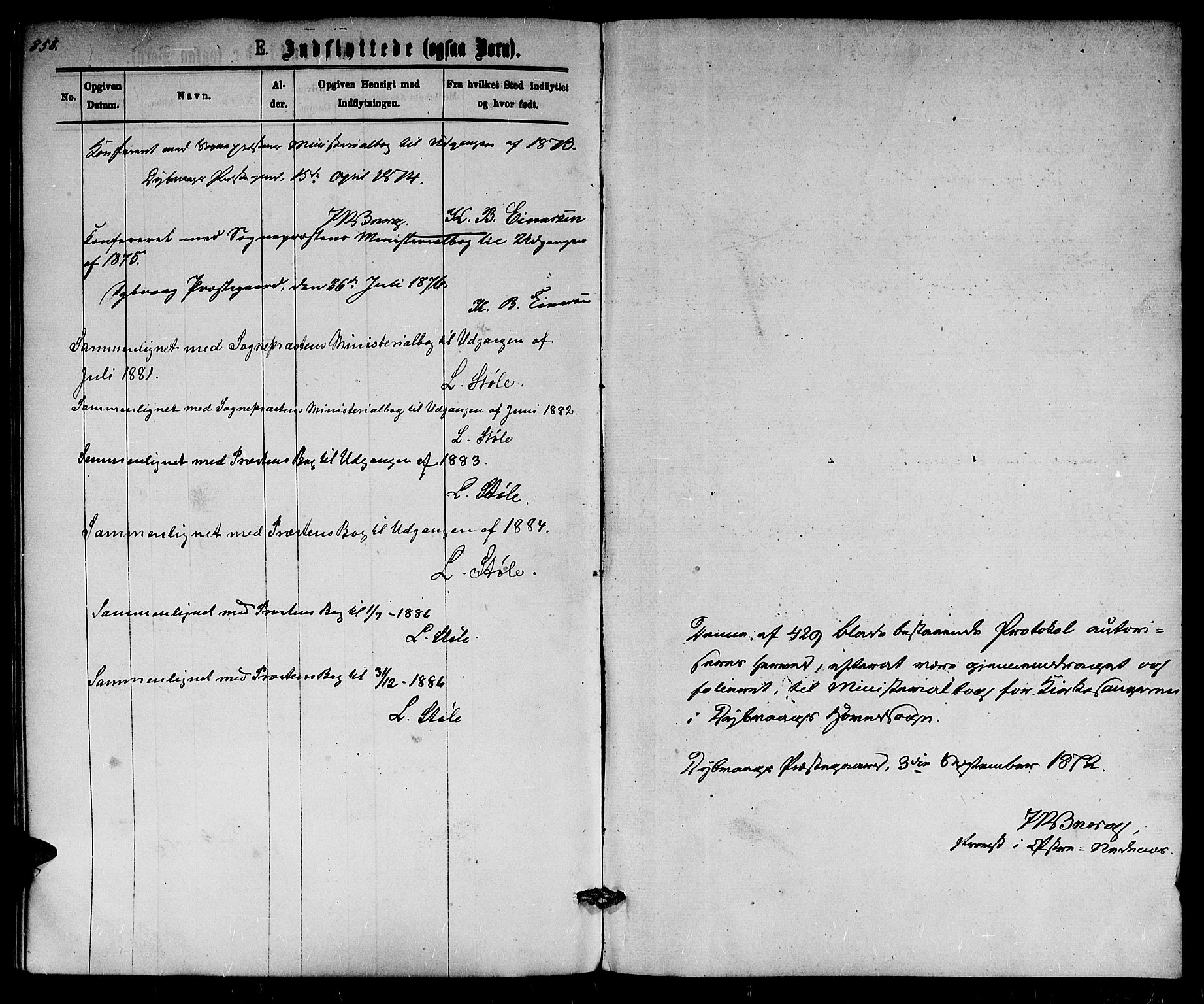 Dypvåg sokneprestkontor, AV/SAK-1111-0007/F/Fb/Fba/L0012: Parish register (copy) no. B 12, 1872-1886, p. 858