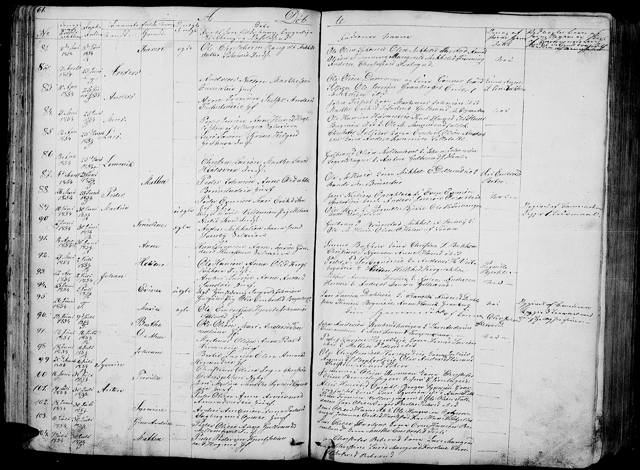 Romedal prestekontor, AV/SAH-PREST-004/L/L0009: Parish register (copy) no. 9, 1846-1866, p. 61