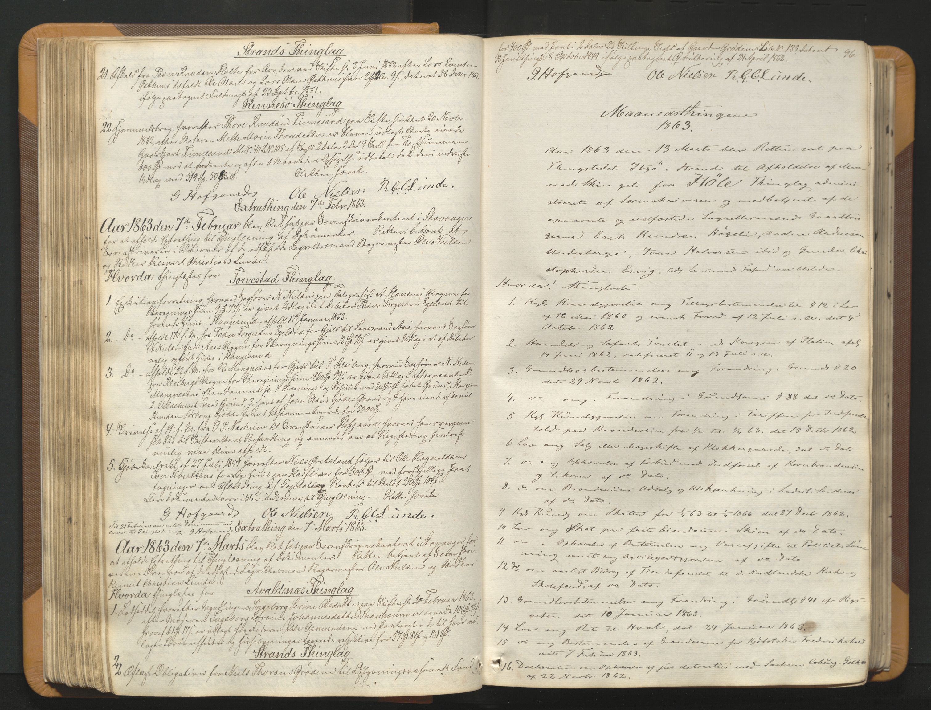 Karmsund sorenskriveri, SAST/A-100311/01/I/IA/IAB/L0006: TINGBOK, 1861-1869, p. 95b-96a