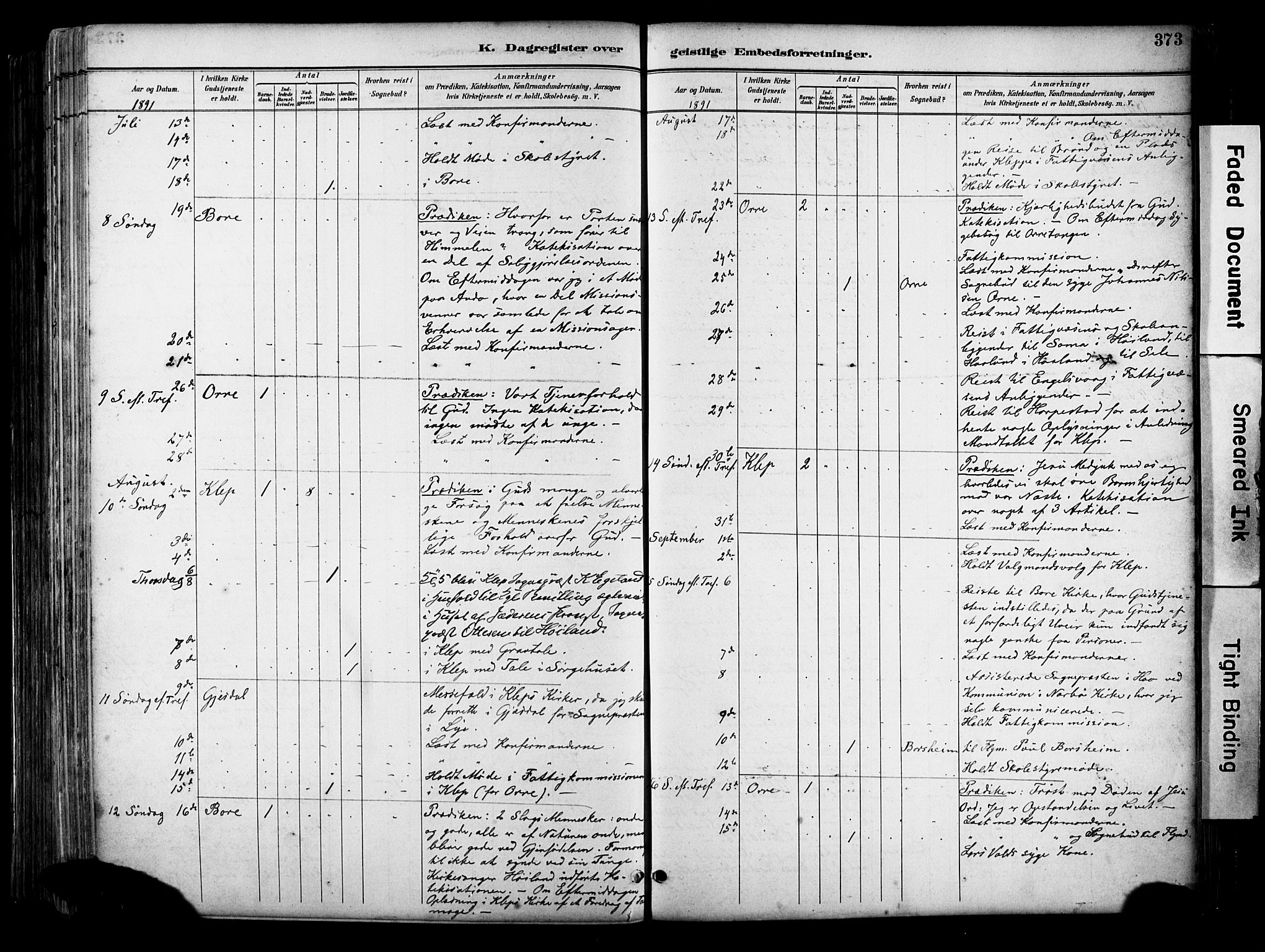 Klepp sokneprestkontor, AV/SAST-A-101803/001/3/30BA/L0009: Parish register (official) no. A 7, 1886-1915, p. 373