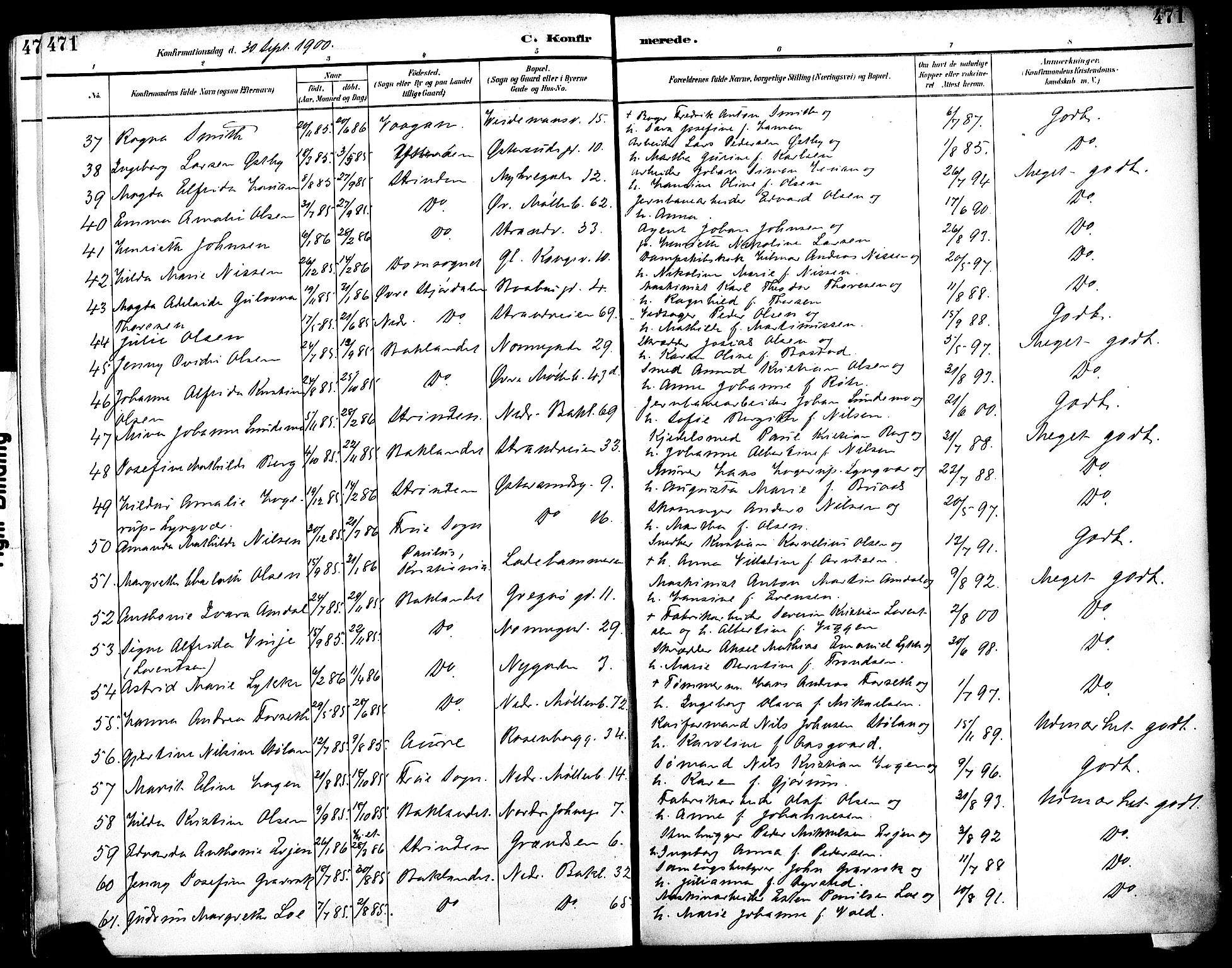 Ministerialprotokoller, klokkerbøker og fødselsregistre - Sør-Trøndelag, AV/SAT-A-1456/604/L0197: Parish register (official) no. 604A18, 1893-1900, p. 471