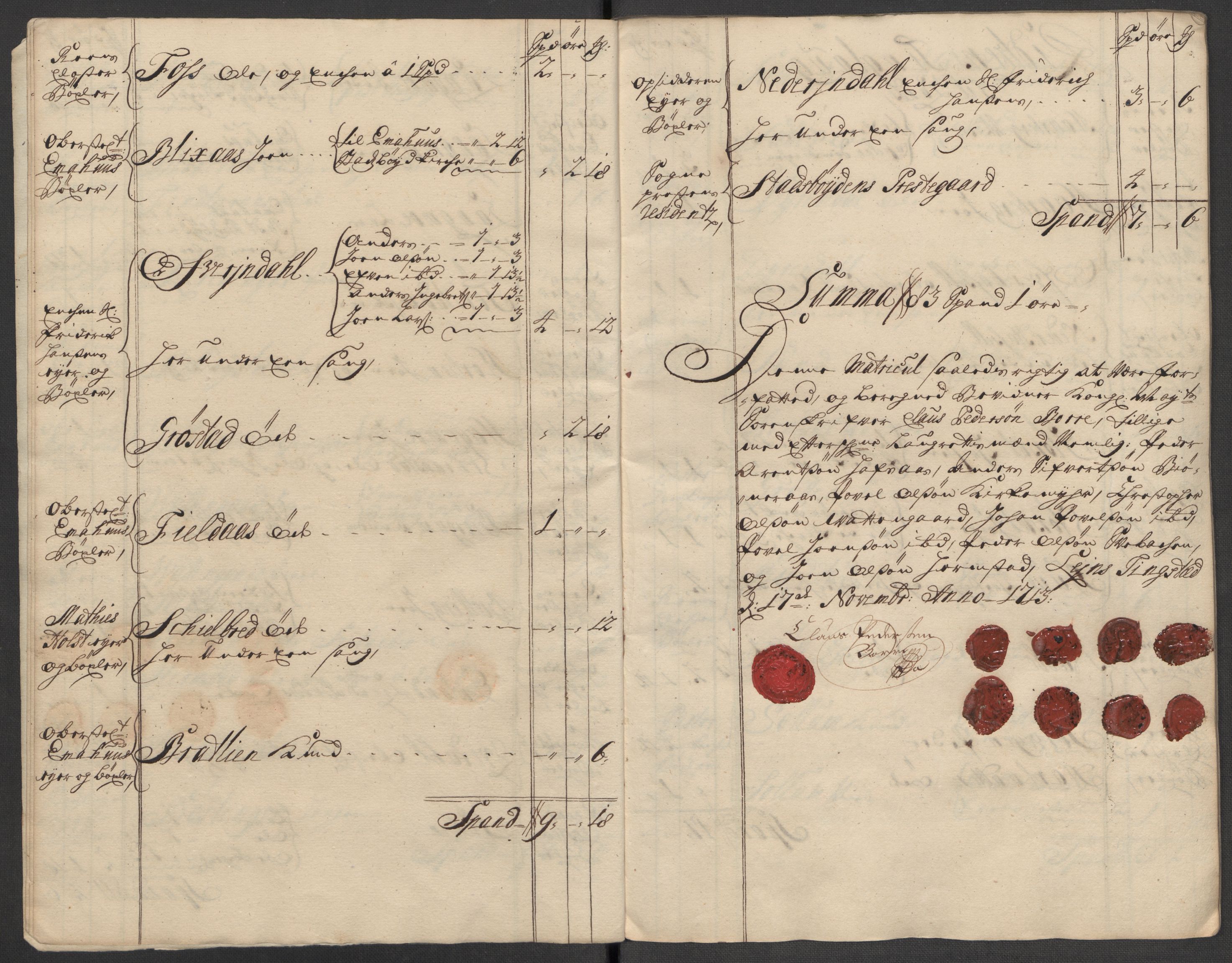 Rentekammeret inntil 1814, Reviderte regnskaper, Fogderegnskap, AV/RA-EA-4092/R57/L3861: Fogderegnskap Fosen, 1712-1713, p. 281