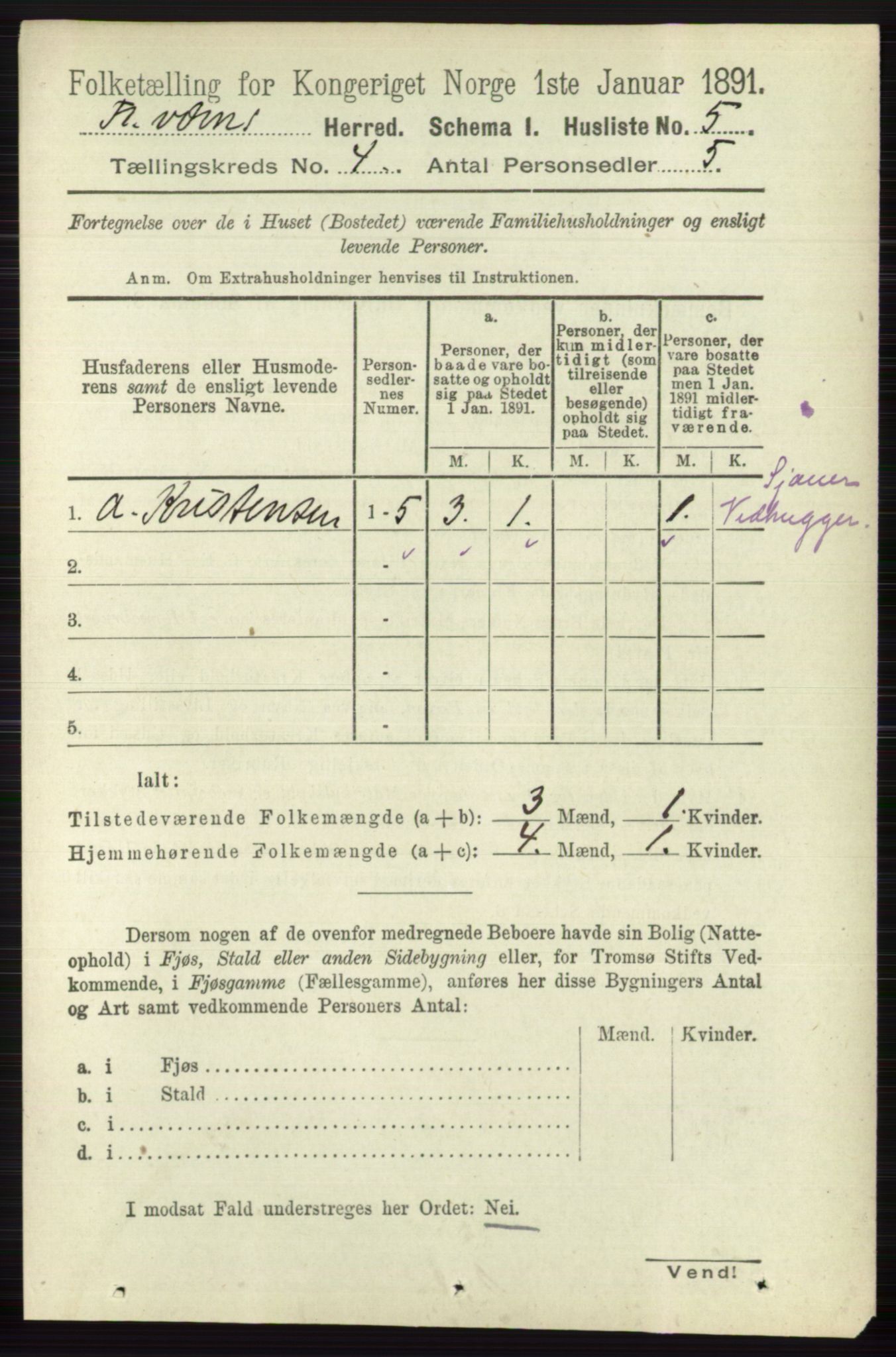 RA, 1891 census for 0798 Fredriksvern, 1891, p. 700