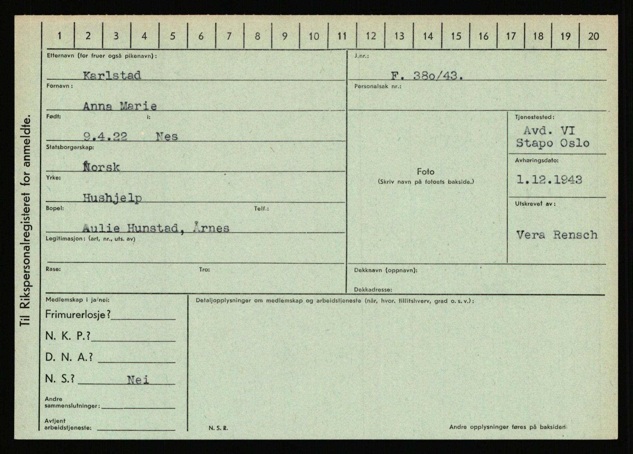 Statspolitiet - Hovedkontoret / Osloavdelingen, AV/RA-S-1329/C/Ca/L0008: Johan(nes)sen - Knoph, 1943-1945, p. 3804