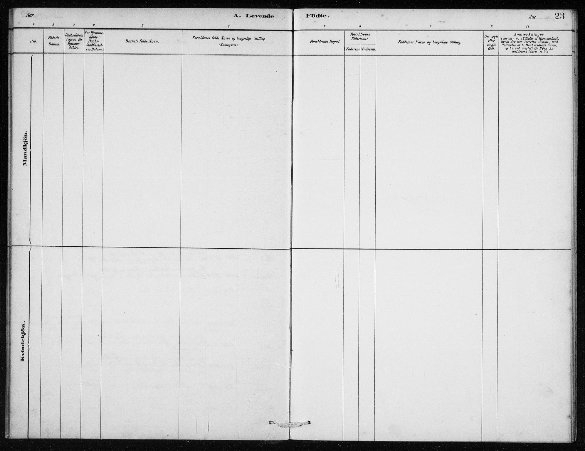 Manger sokneprestembete, AV/SAB-A-76801/H/Haa: Parish register (official) no. E  1, 1881-1890, p. 23