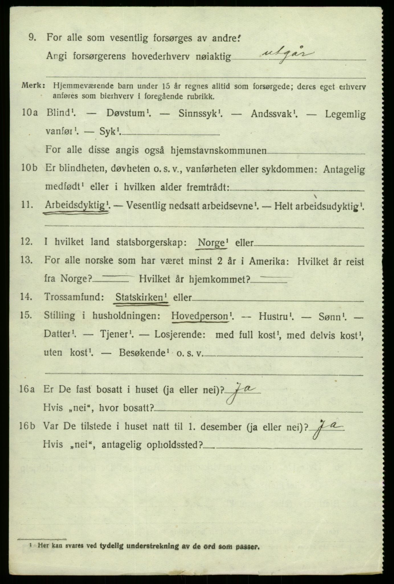 SAB, 1920 census for Kvam, 1920, p. 8170