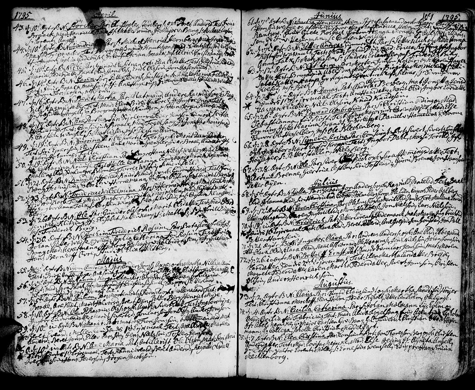 Ministerialprotokoller, klokkerbøker og fødselsregistre - Sør-Trøndelag, SAT/A-1456/601/L0039: Parish register (official) no. 601A07, 1770-1819, p. 109