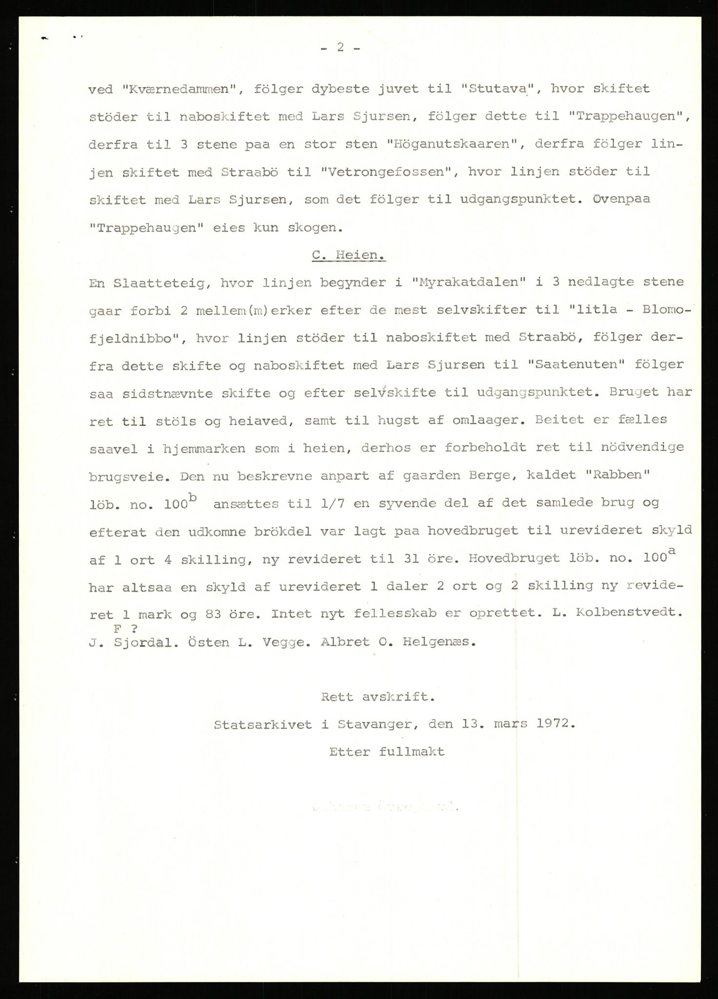 Statsarkivet i Stavanger, SAST/A-101971/03/Y/Yj/L0007: Avskrifter sortert etter gårdsnavn: Berekvam - Birkeland, 1750-1930, p. 208