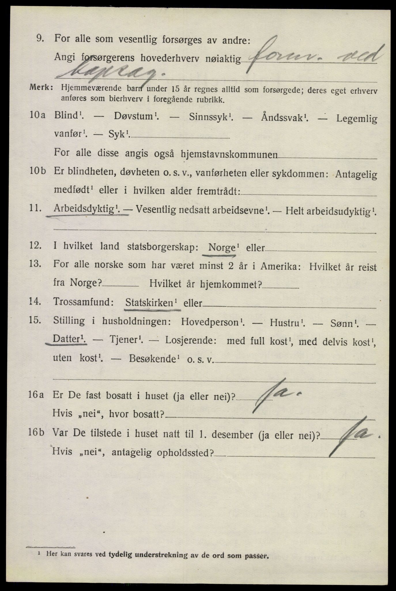 SAKO, 1920 census for Solum, 1920, p. 2259
