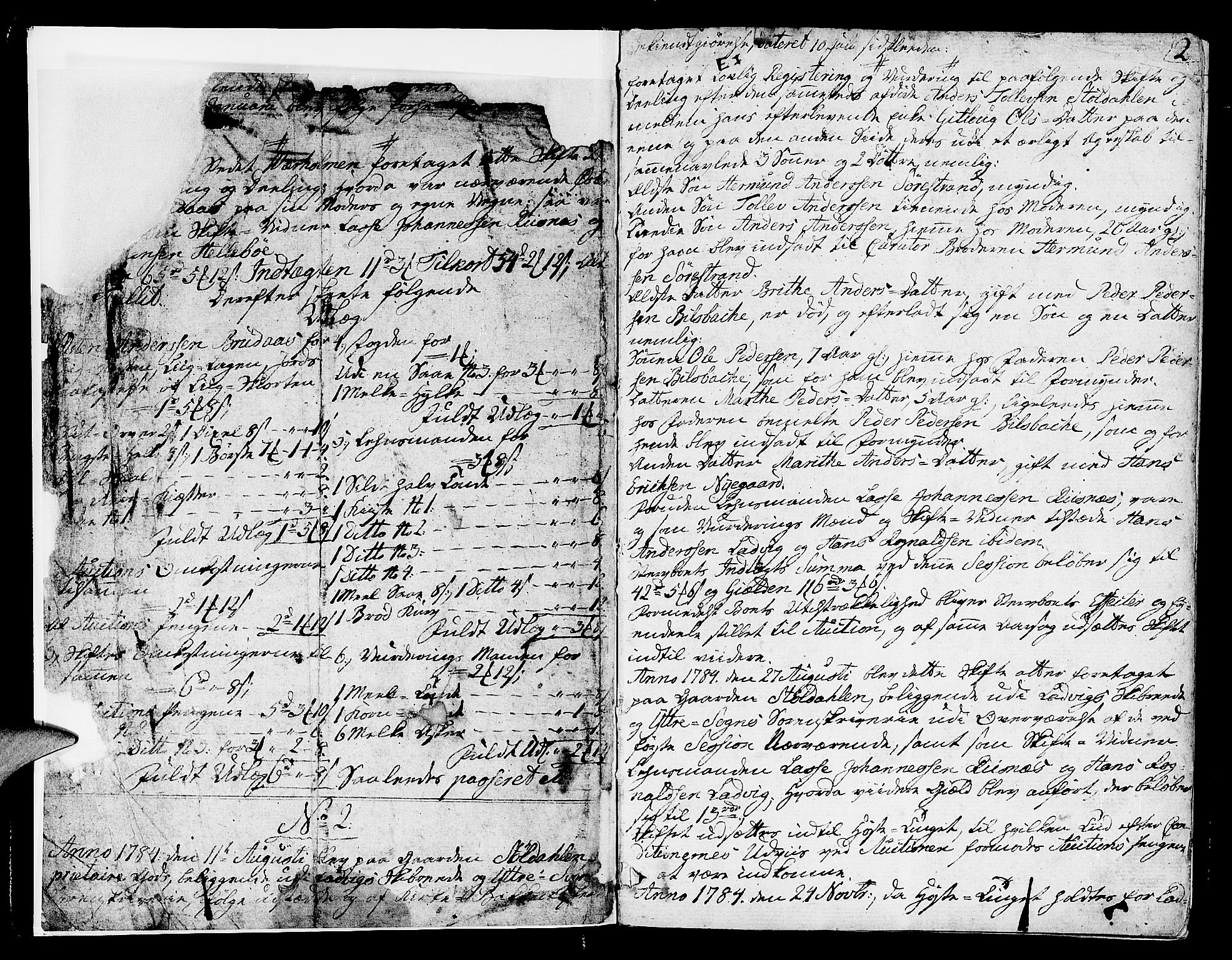 Ytre Sogn tingrett, AV/SAB-A-2601/1/H/Ha/L0010a: Skifteprotokoll, 1783-1786, p. 1b-2a