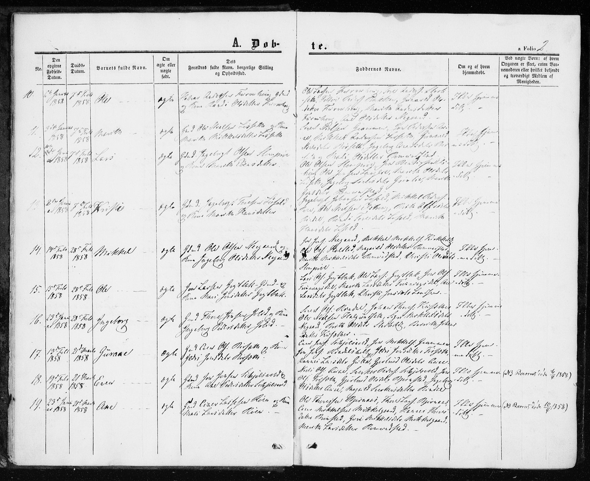 Ministerialprotokoller, klokkerbøker og fødselsregistre - Møre og Romsdal, AV/SAT-A-1454/598/L1067: Parish register (official) no. 598A01, 1858-1871, p. 2