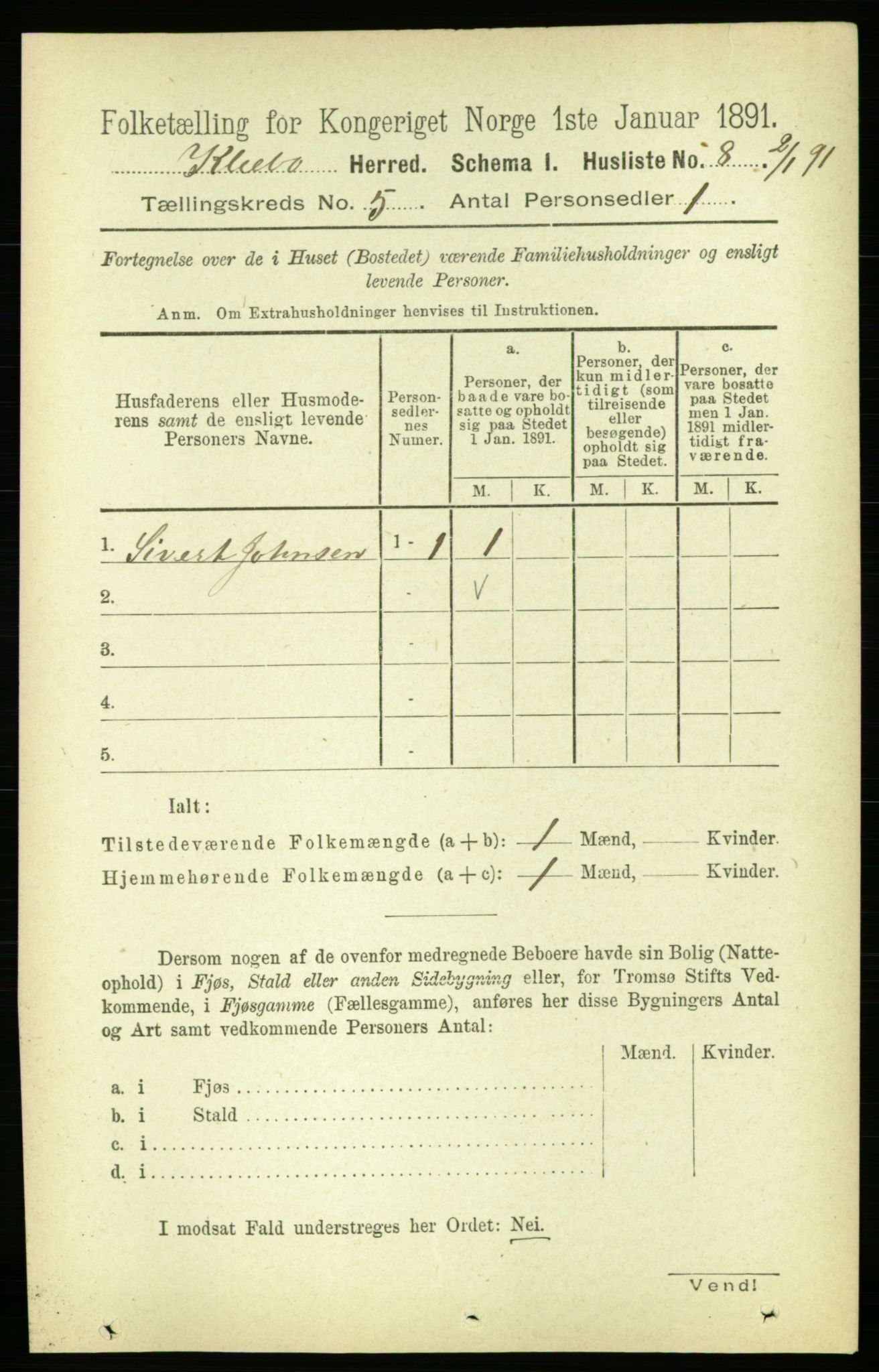 RA, 1891 census for 1662 Klæbu, 1891, p. 1018