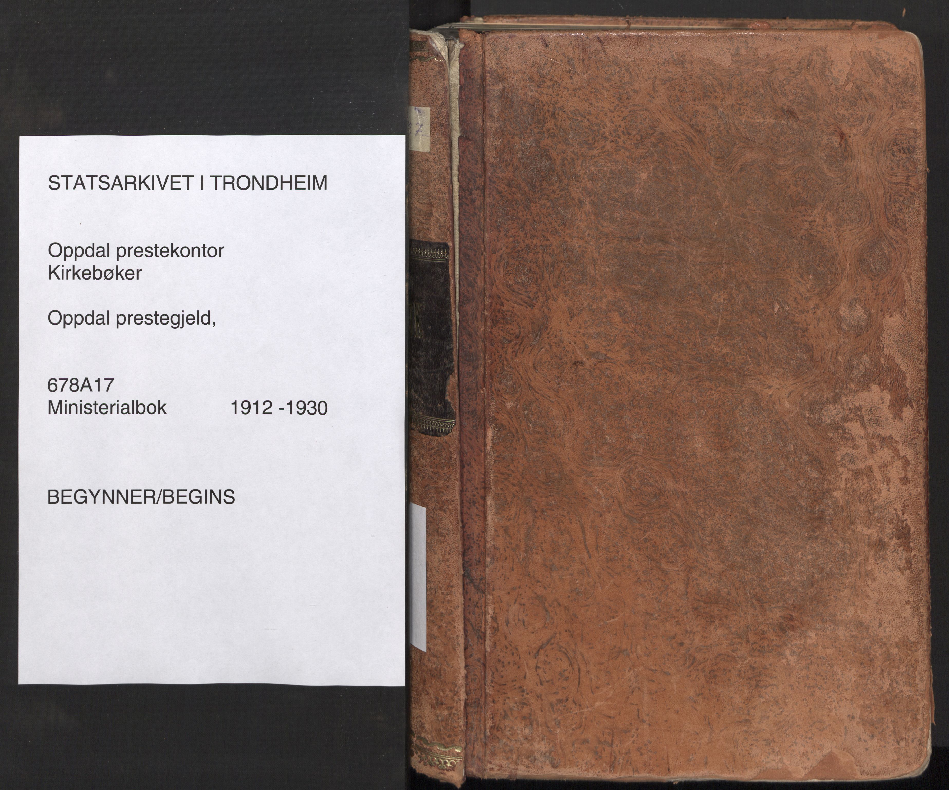 Ministerialprotokoller, klokkerbøker og fødselsregistre - Sør-Trøndelag, AV/SAT-A-1456/678/L0909: Parish register (official) no. 678A17, 1912-1930