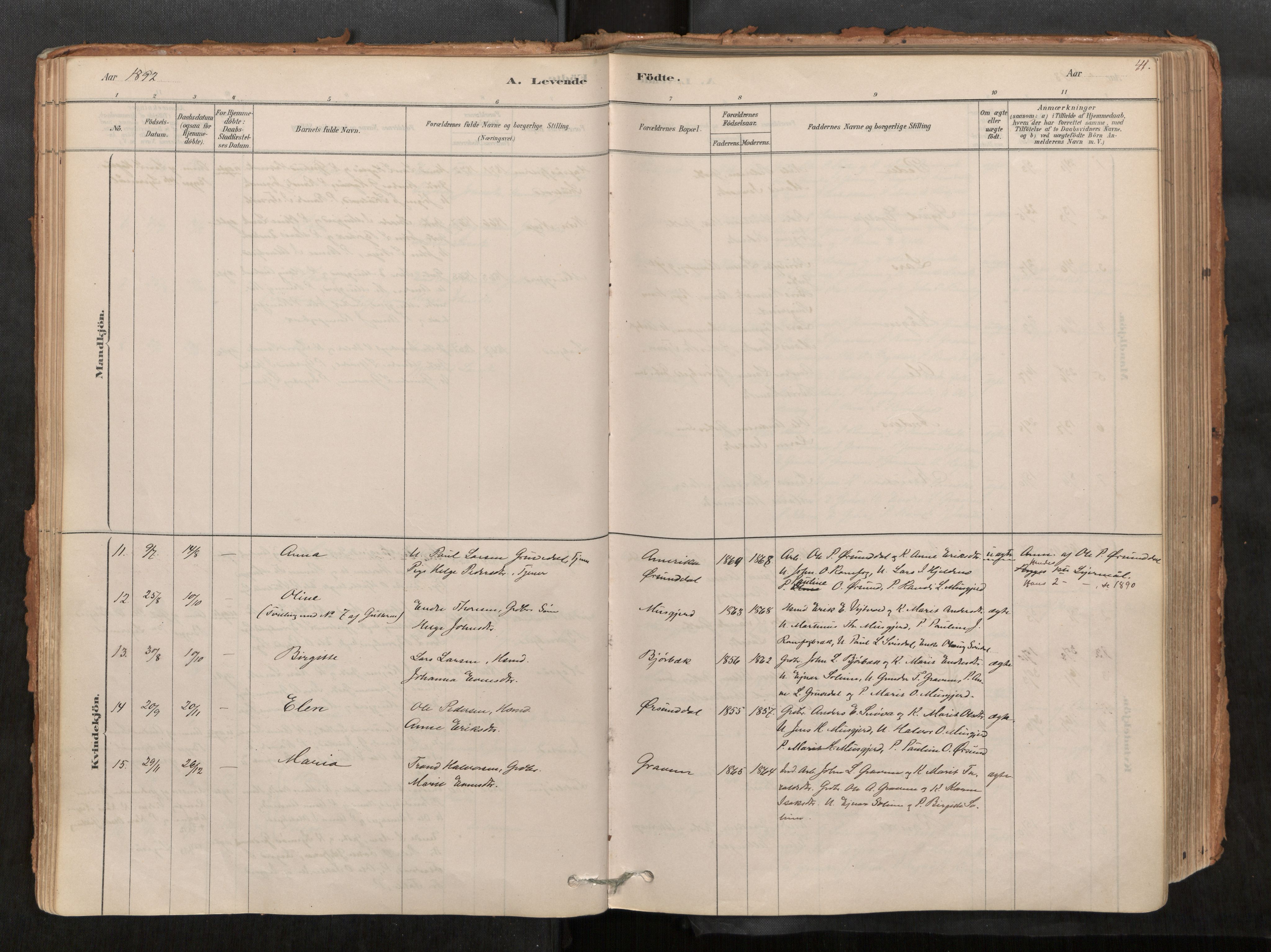 Sunndal sokneprestkontor, AV/SAT-A-1085/1/I/I1/I1a/L0001: Parish register (official) no. 1, 1877-1914, p. 41