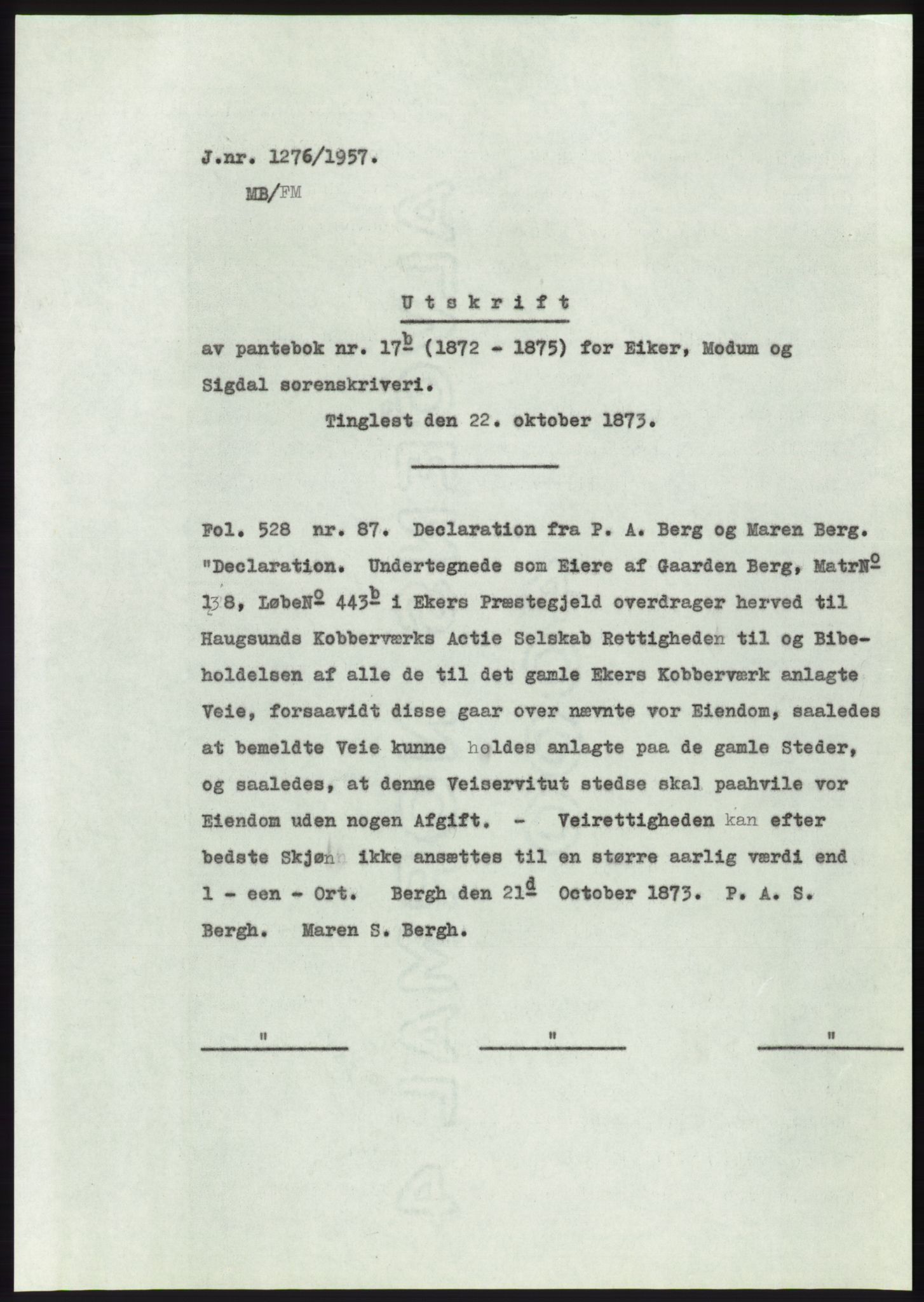 Statsarkivet i Kongsberg, SAKO/A-0001, 1957-1958, p. 21