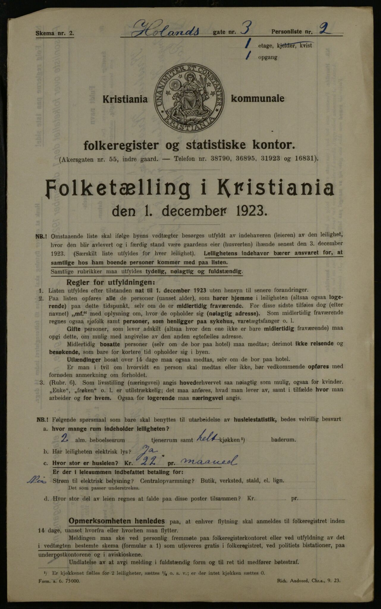 OBA, Municipal Census 1923 for Kristiania, 1923, p. 47152