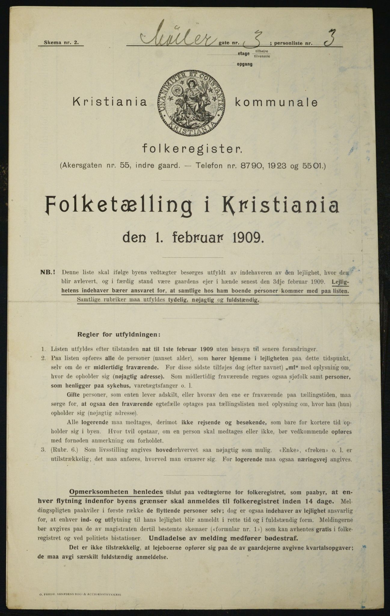 OBA, Municipal Census 1909 for Kristiania, 1909, p. 61928