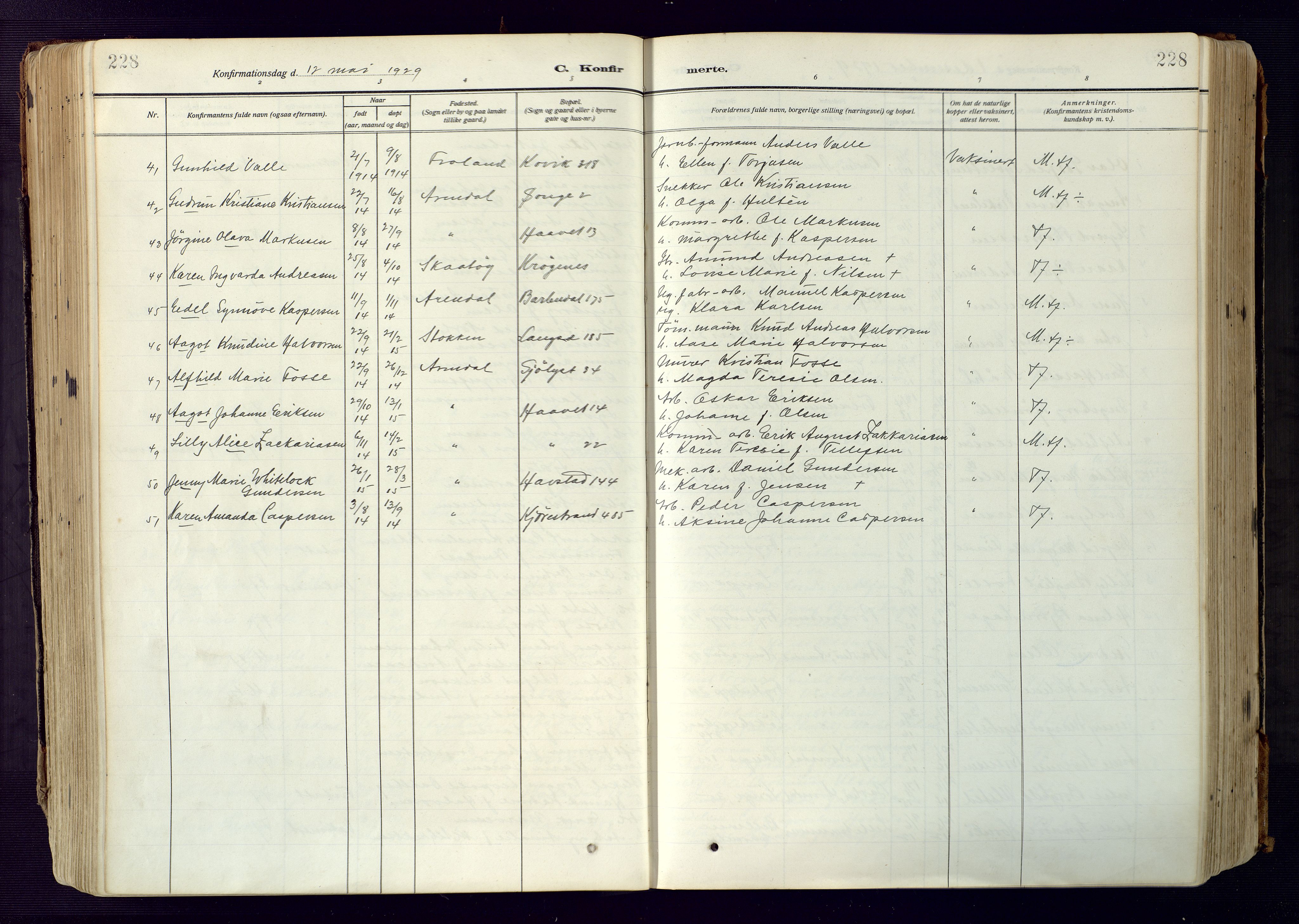 Barbu sokneprestkontor, SAK/1111-0003/F/Fa/L0006: Parish register (official) no. A 6, 1910-1929, p. 228