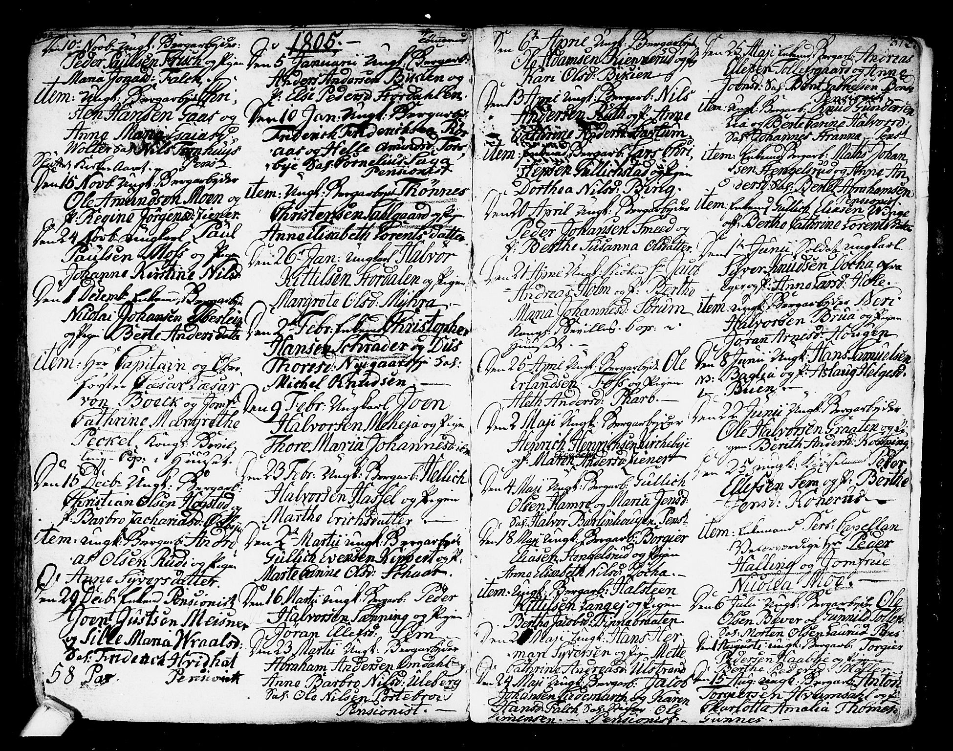 Kongsberg kirkebøker, AV/SAKO-A-22/F/Fa/L0007: Parish register (official) no. I 7, 1795-1816, p. 372