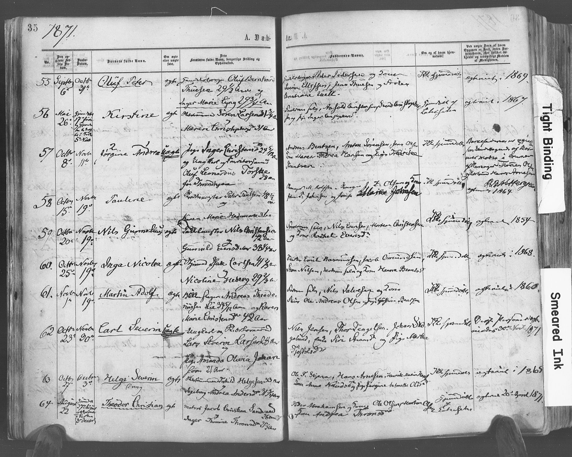 Risør sokneprestkontor, SAK/1111-0035/F/Fa/L0004: Parish register (official) no. A 4, 1865-1882, p. 35